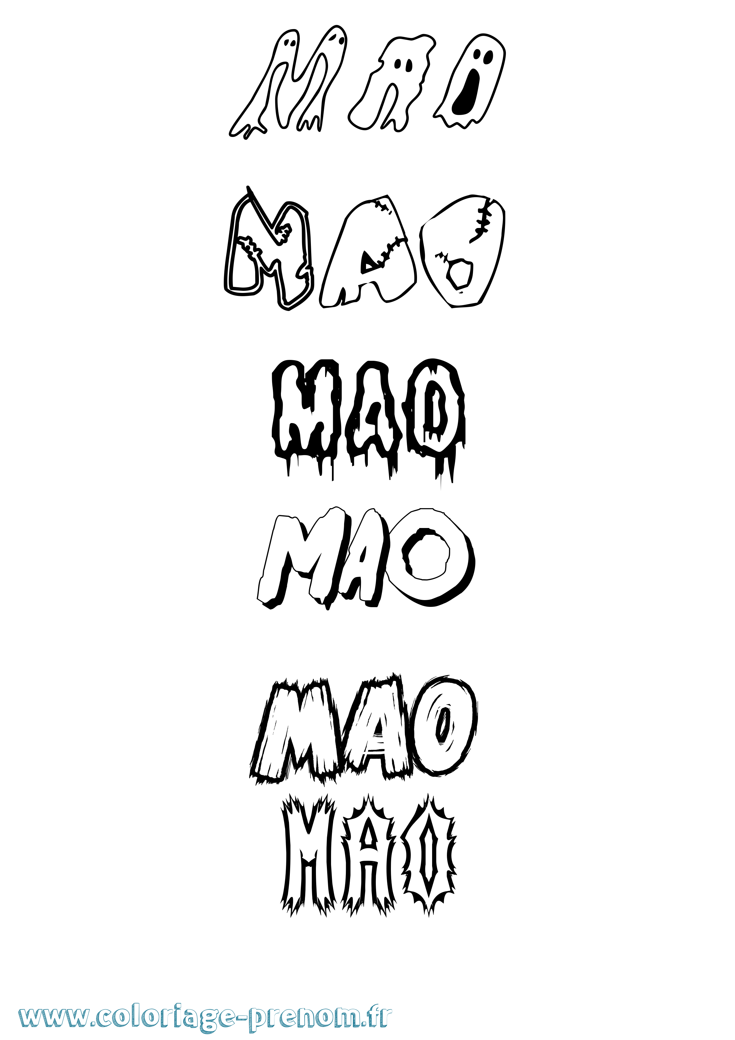 Coloriage prénom Mao Frisson