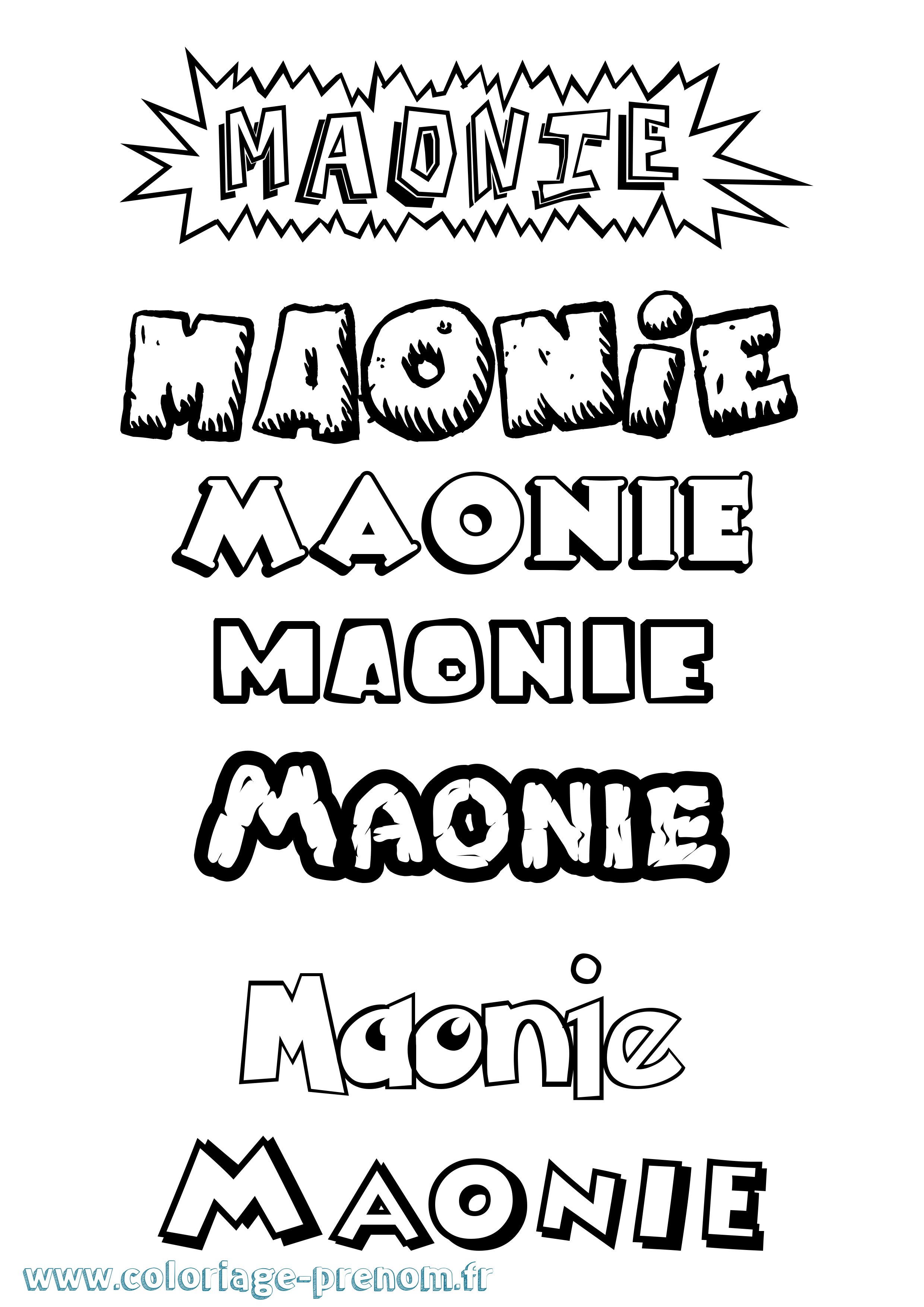 Coloriage prénom Maonie Dessin Animé