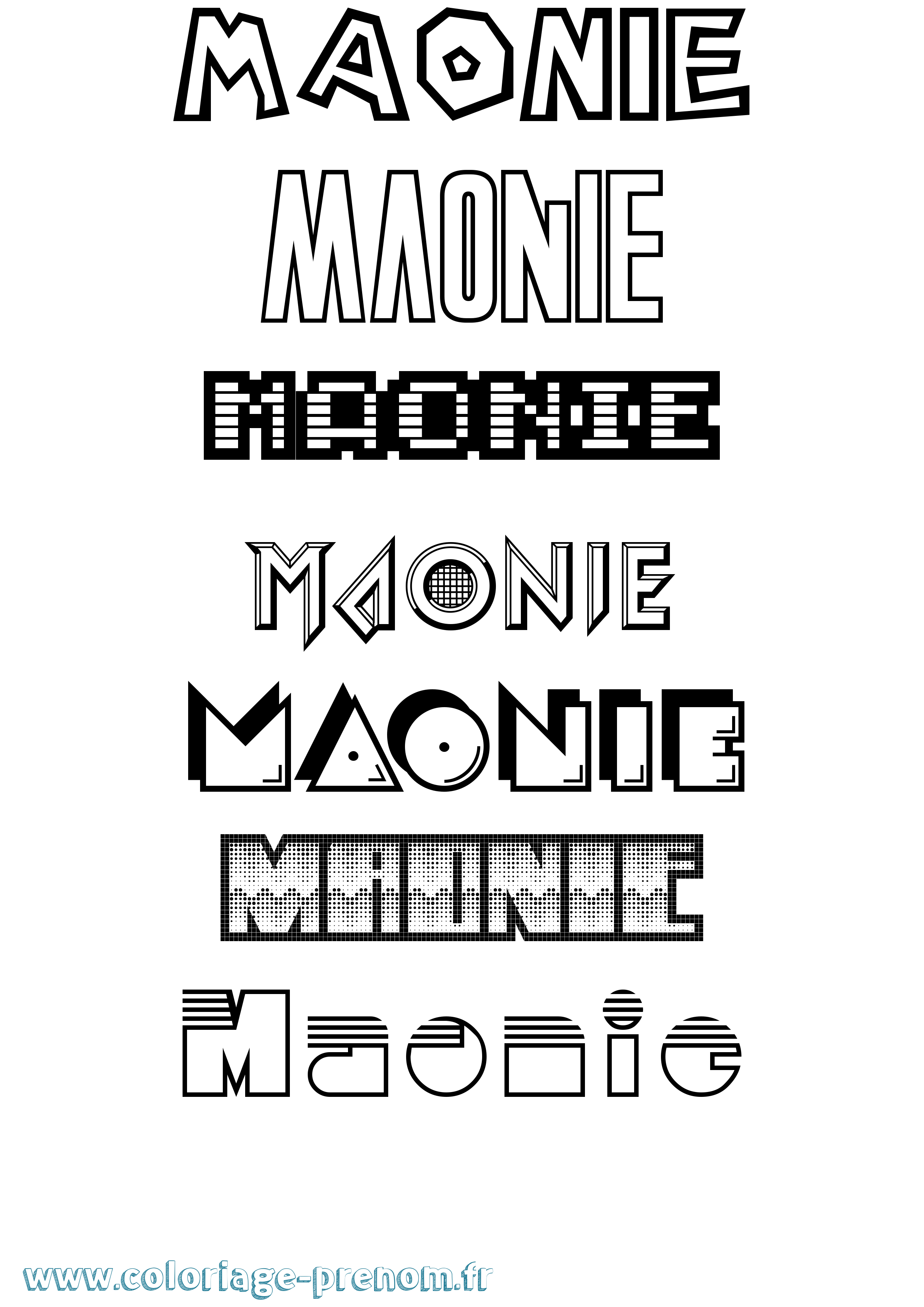 Coloriage prénom Maonie Jeux Vidéos