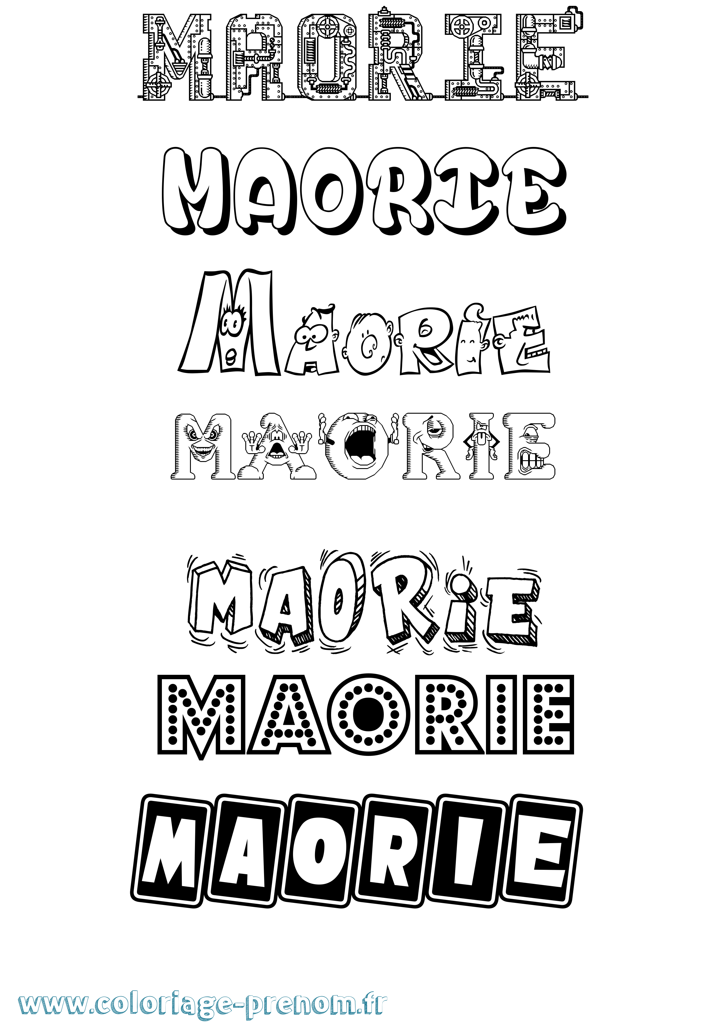 Coloriage prénom Maorie Fun