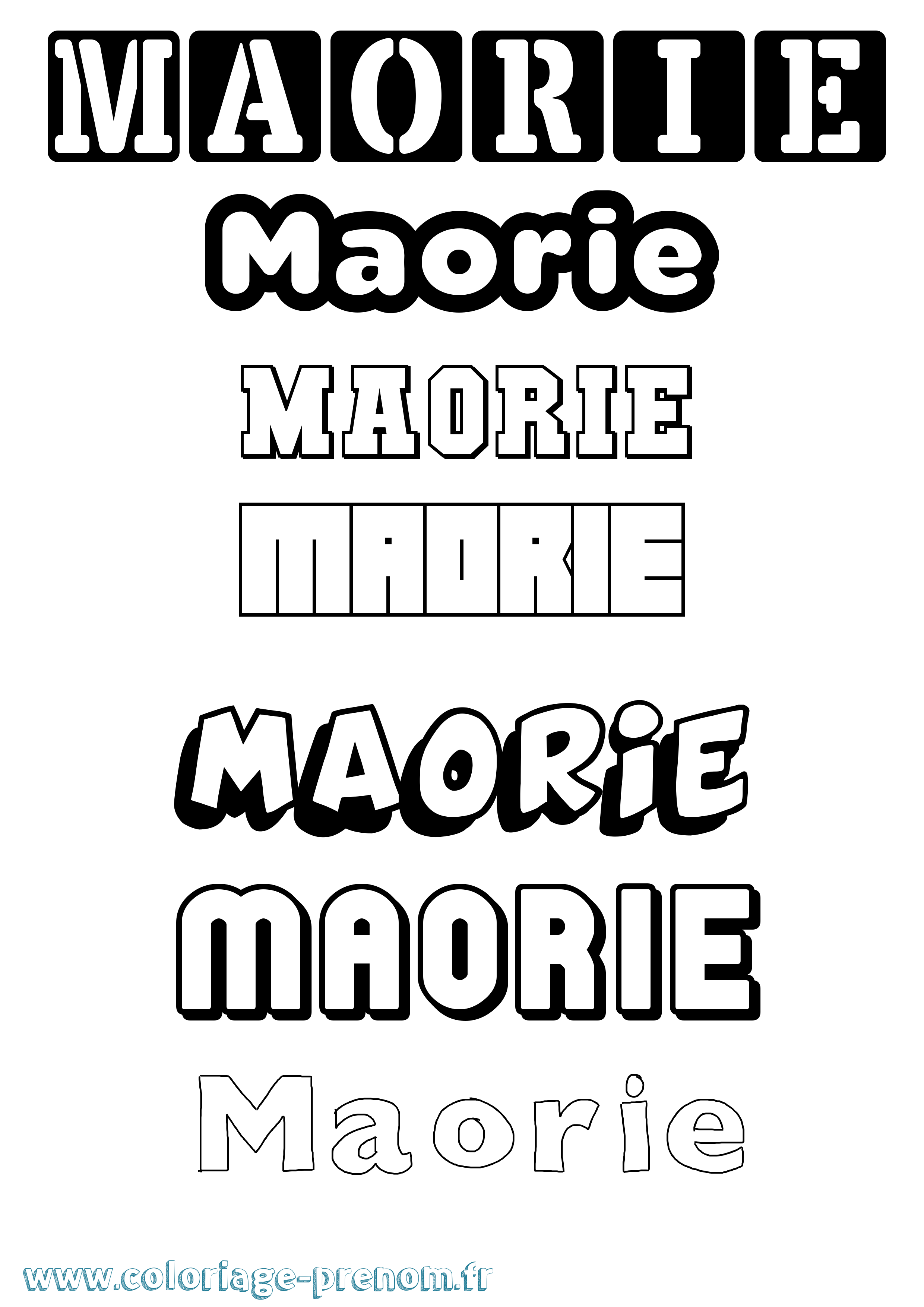 Coloriage prénom Maorie Simple