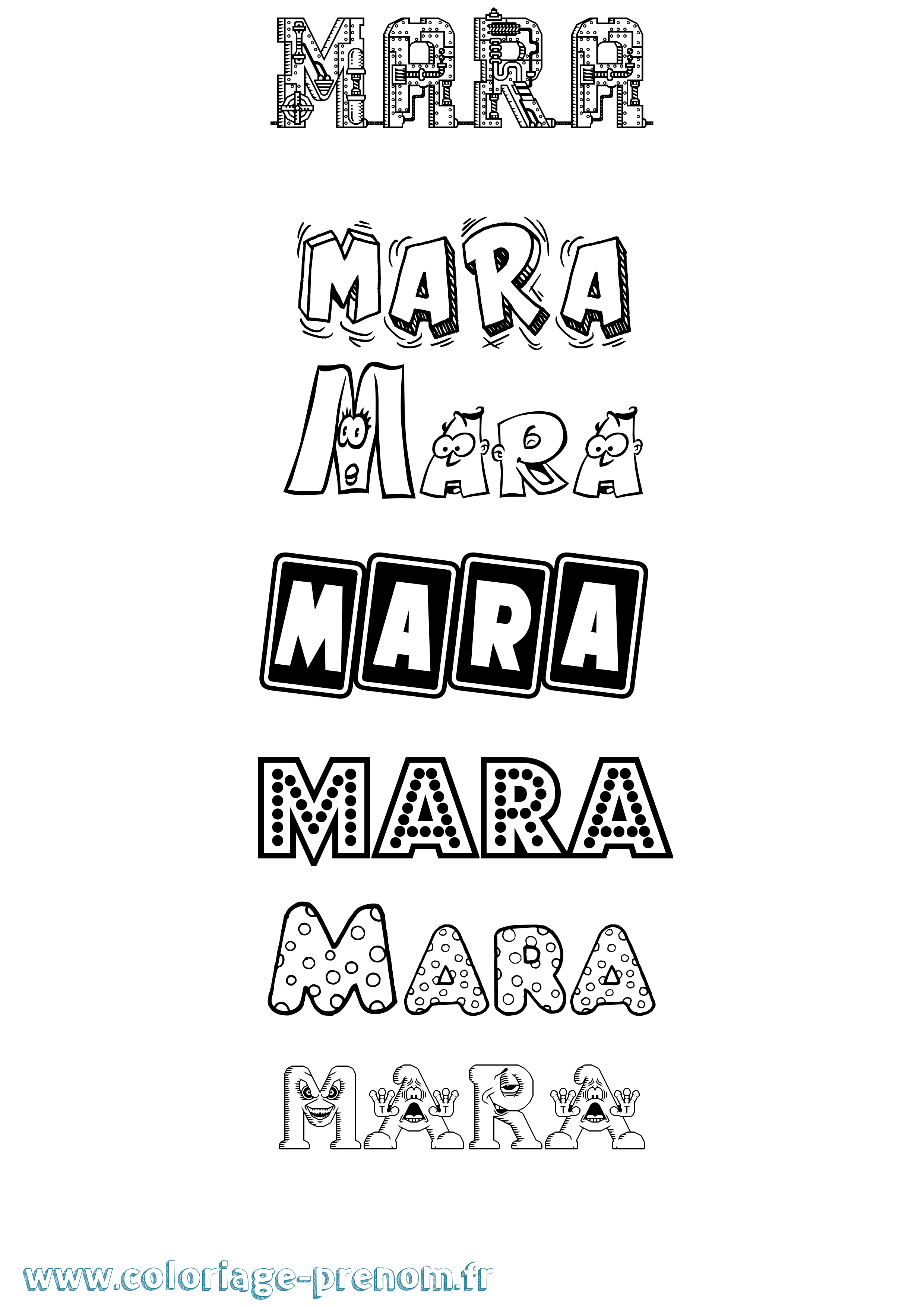 Coloriage prénom Mara Fun