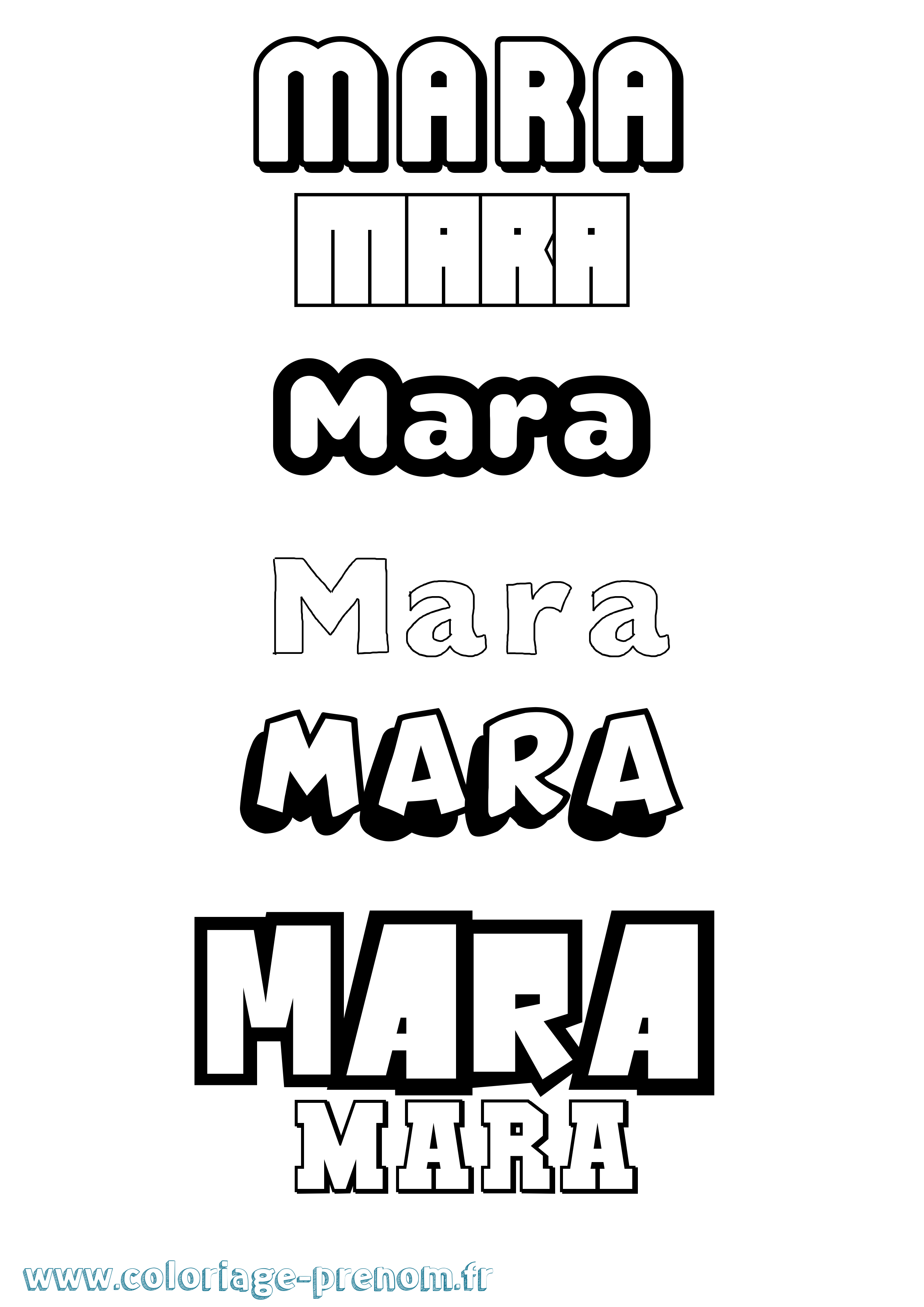 Coloriage prénom Mara Simple