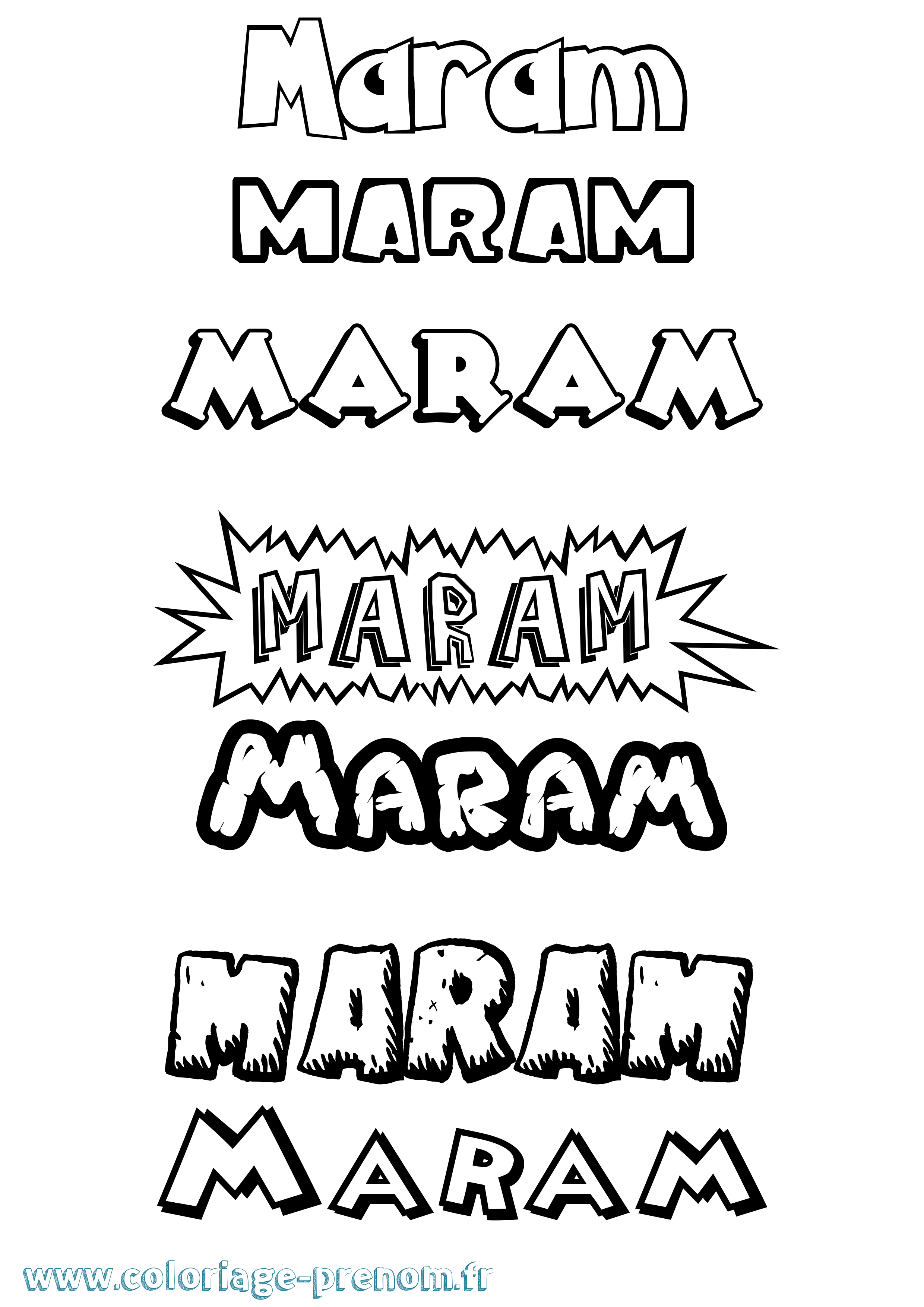 Coloriage prénom Maram Dessin Animé