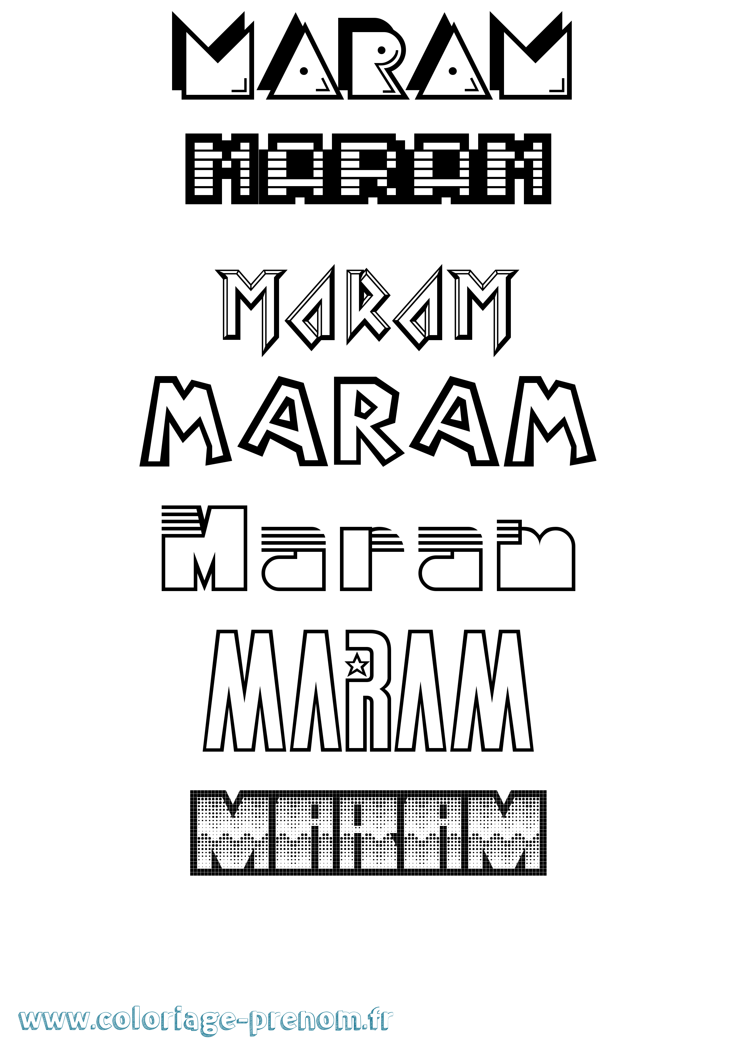 Coloriage prénom Maram