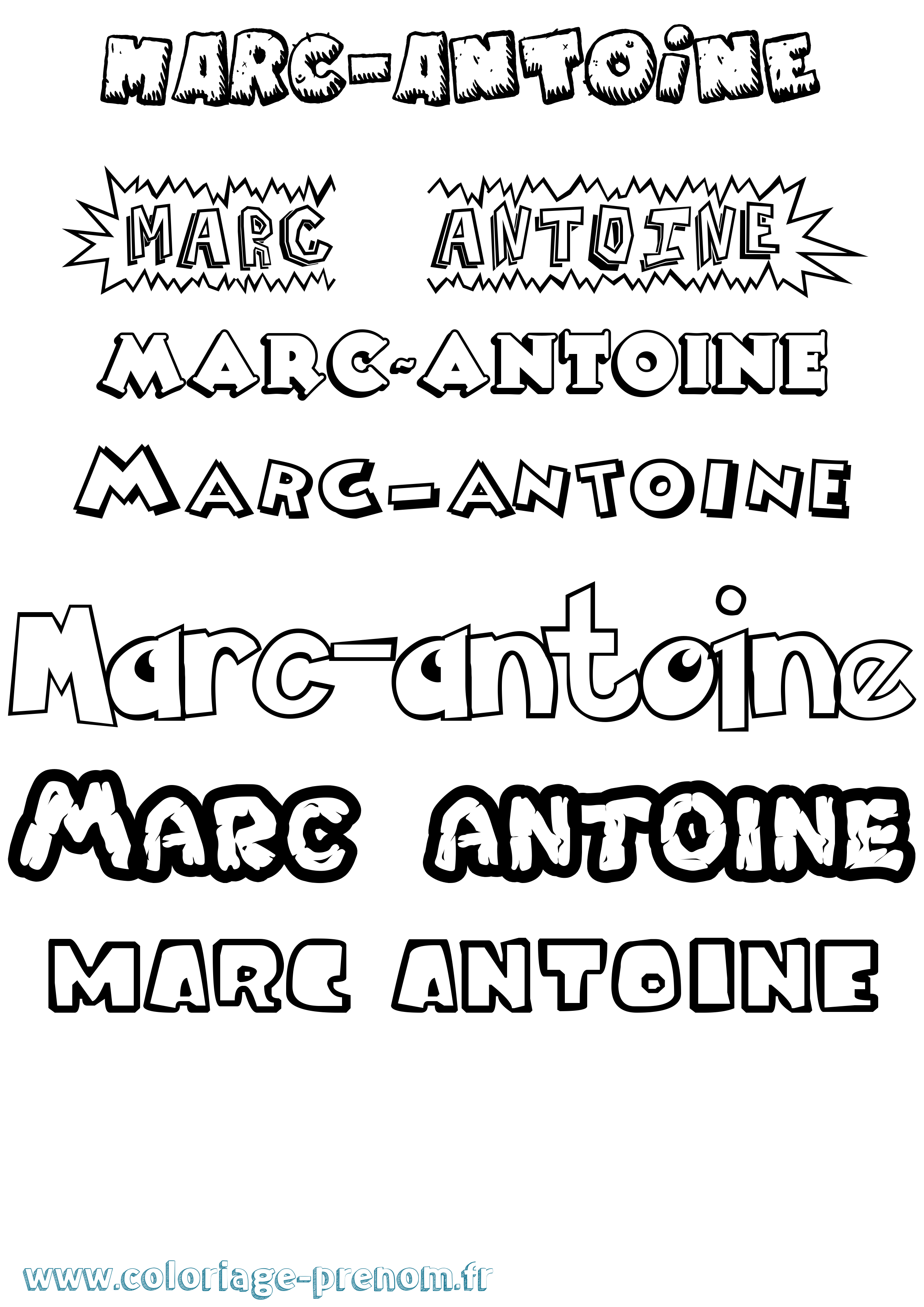 Coloriage Marc-Antoine Coloriage prénom Marc-Antoine