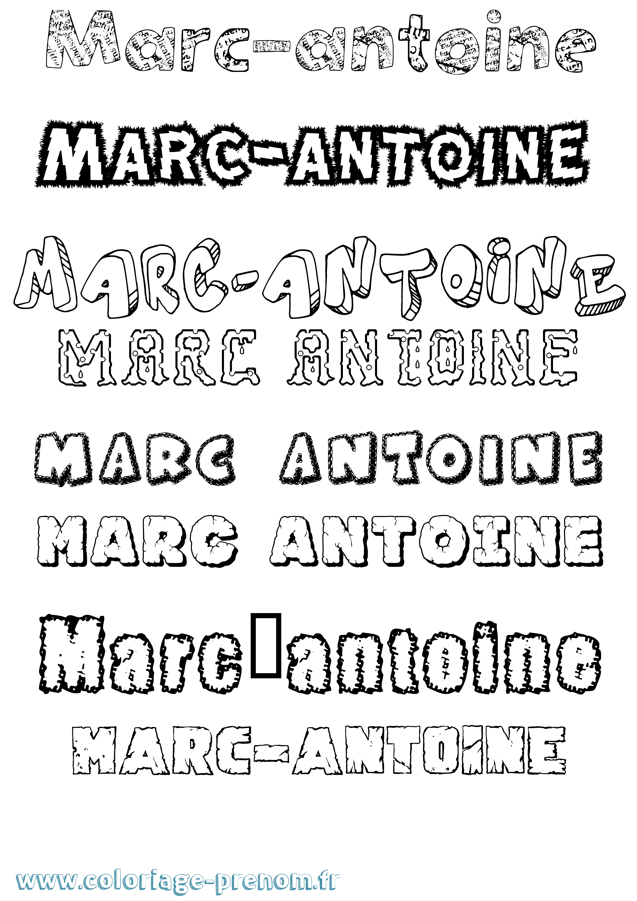 Coloriage Marc-Antoine Coloriage prénom Marc-Antoine