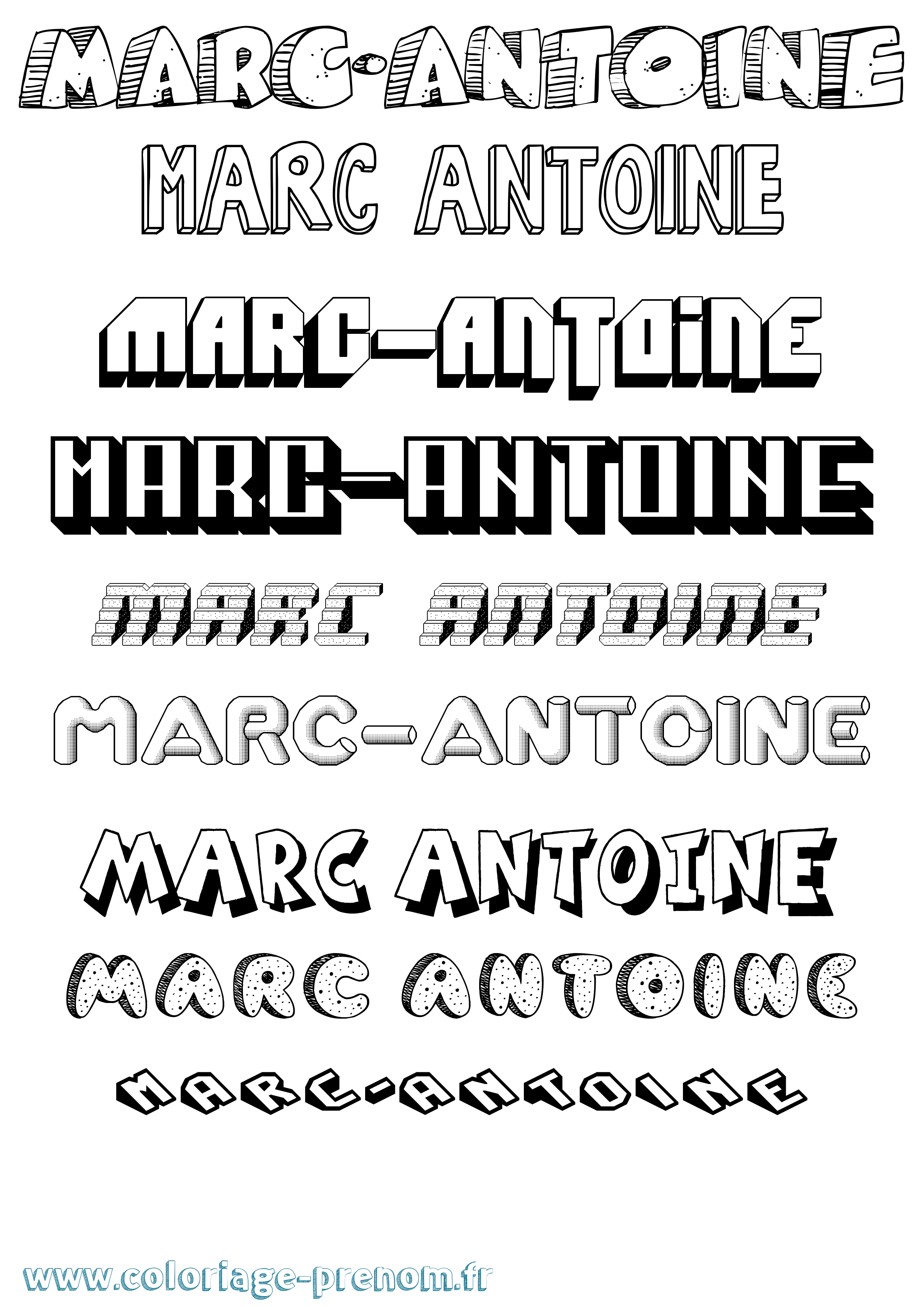 Coloriage Marc-Antoine Coloriage prénom Marc-Antoine