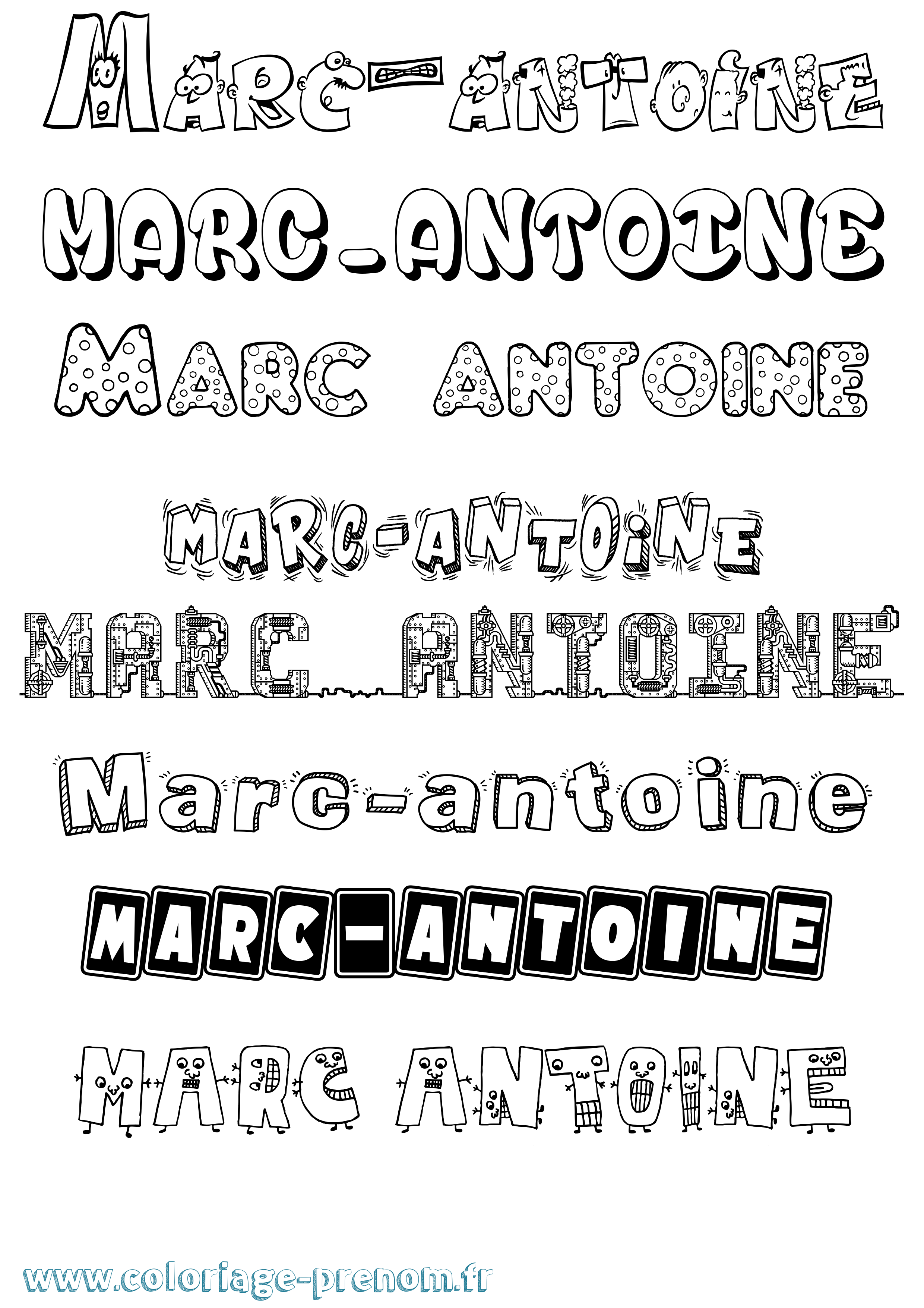Coloriage Marc-Antoine Coloriage prénom Marc-Antoine