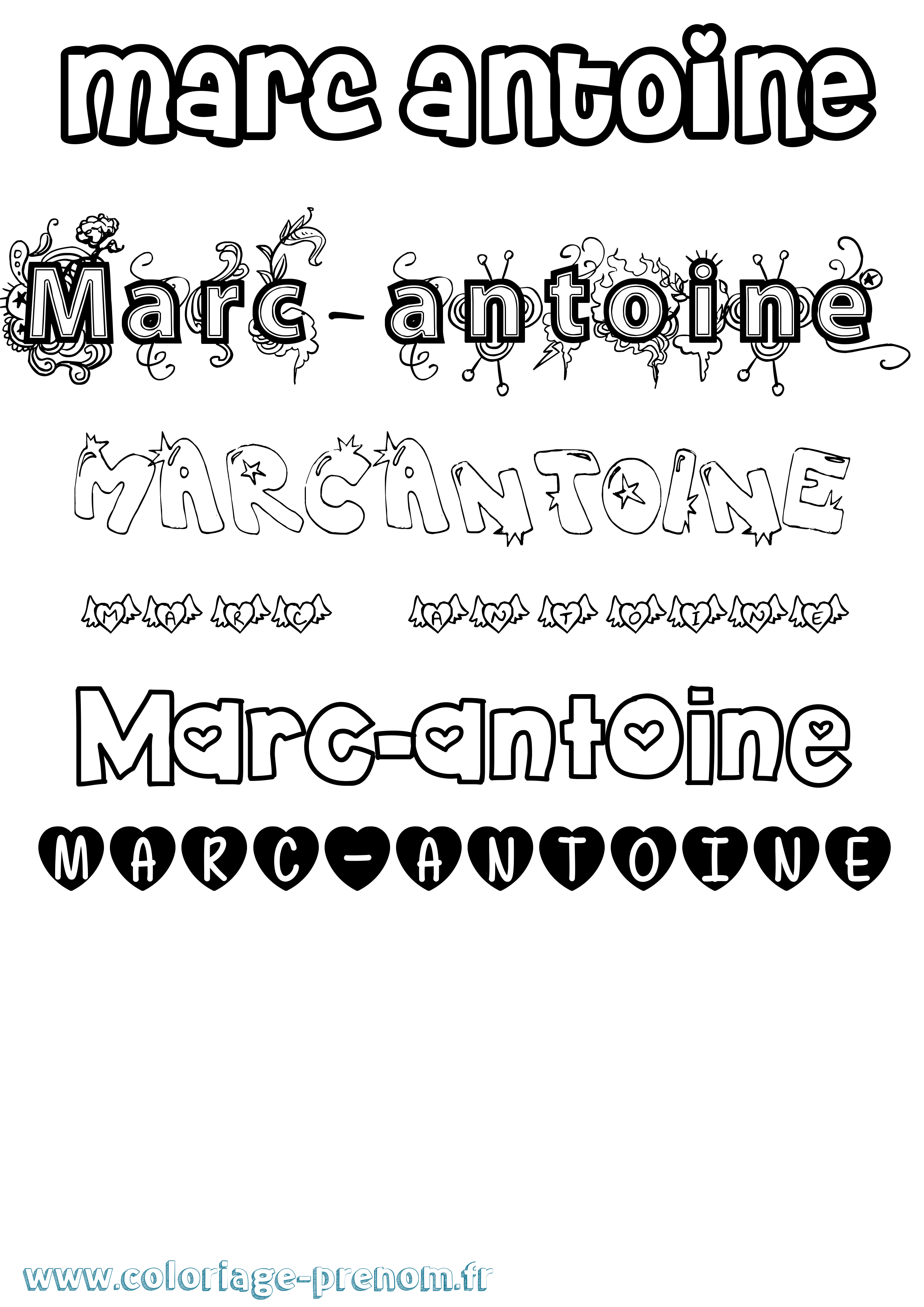 Coloriage Marc-Antoine Coloriage prénom Marc-Antoine