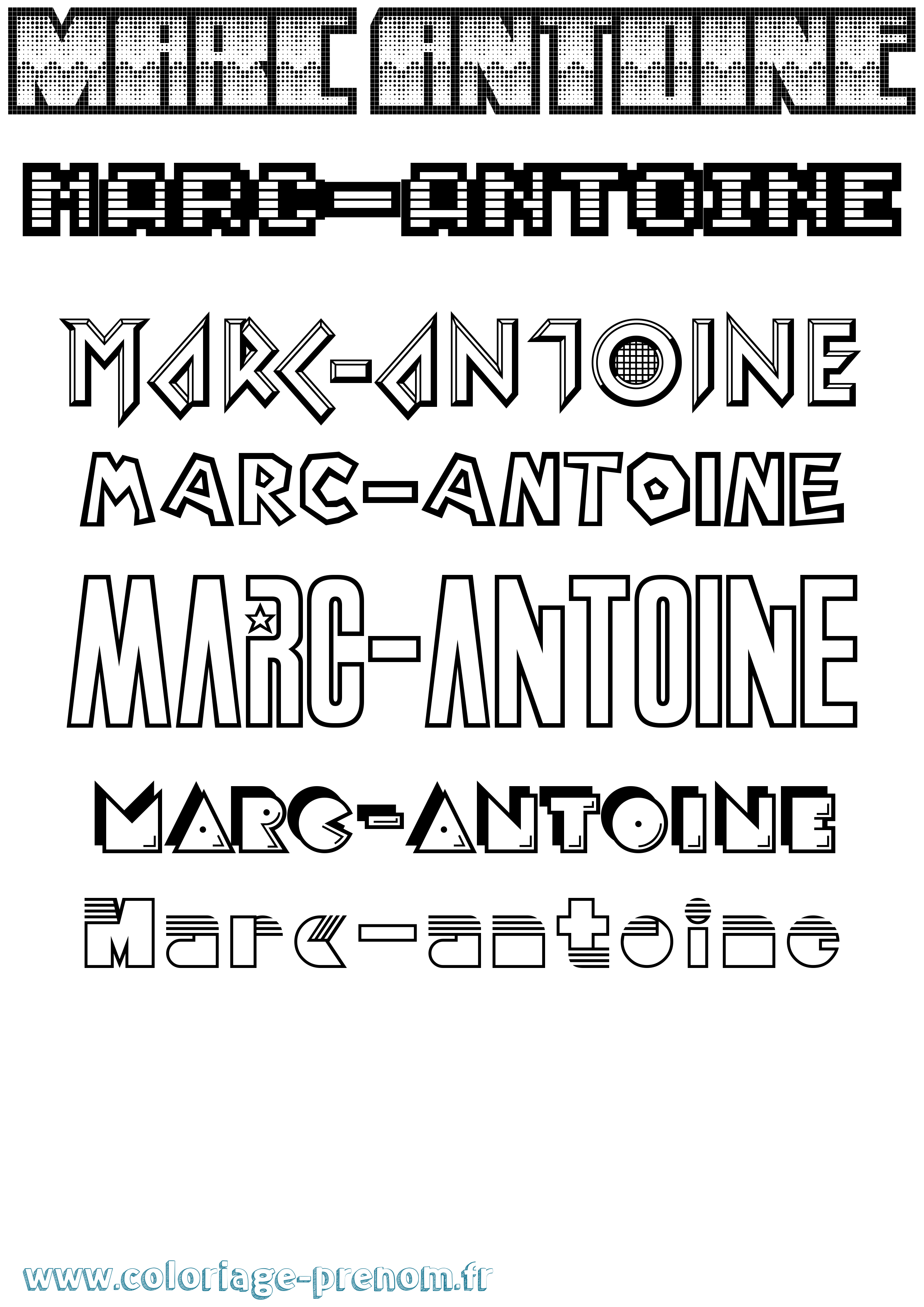 Coloriage Marc-Antoine Coloriage prénom Marc-Antoine