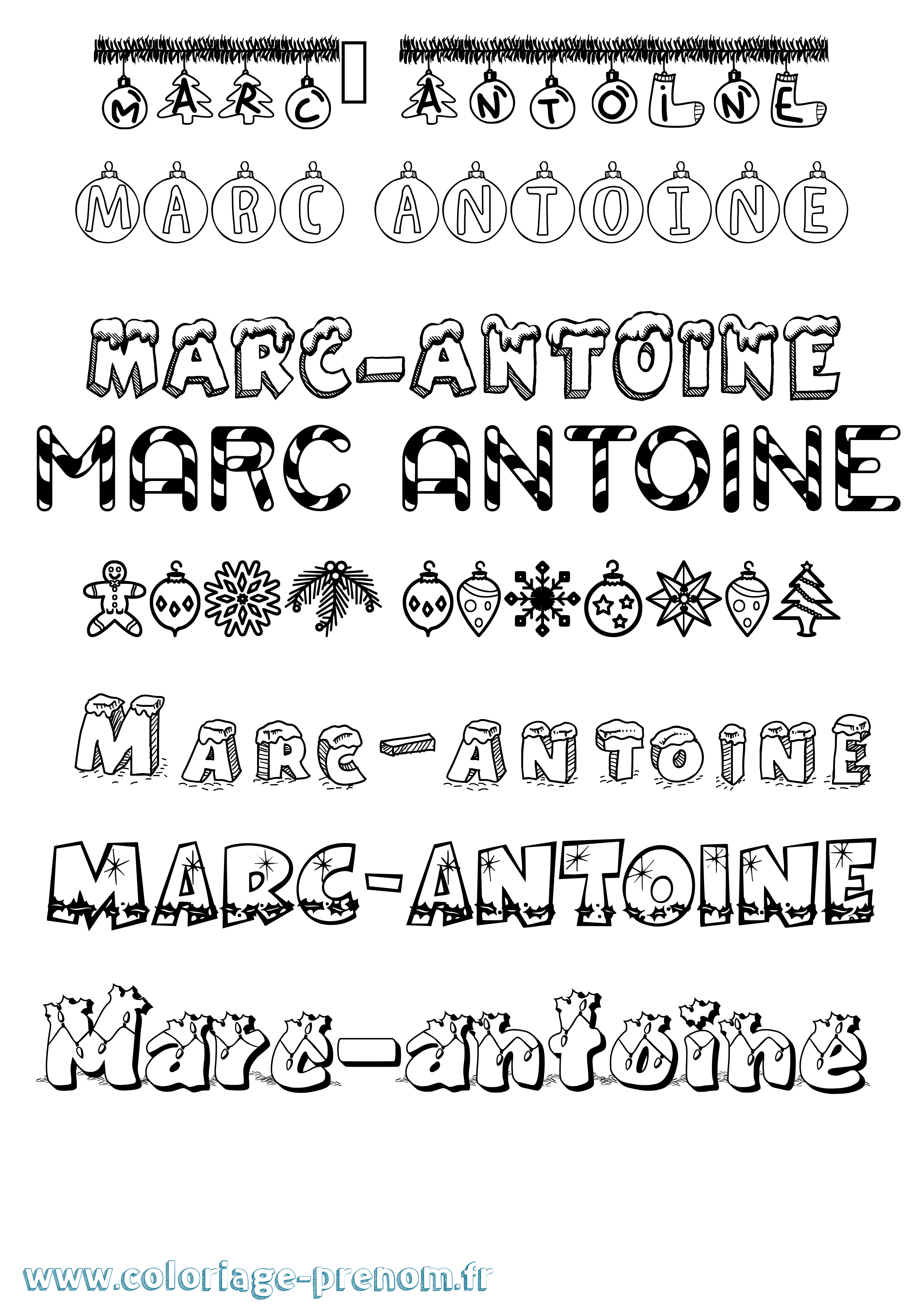Coloriage Marc-Antoine Coloriage prénom Marc-Antoine