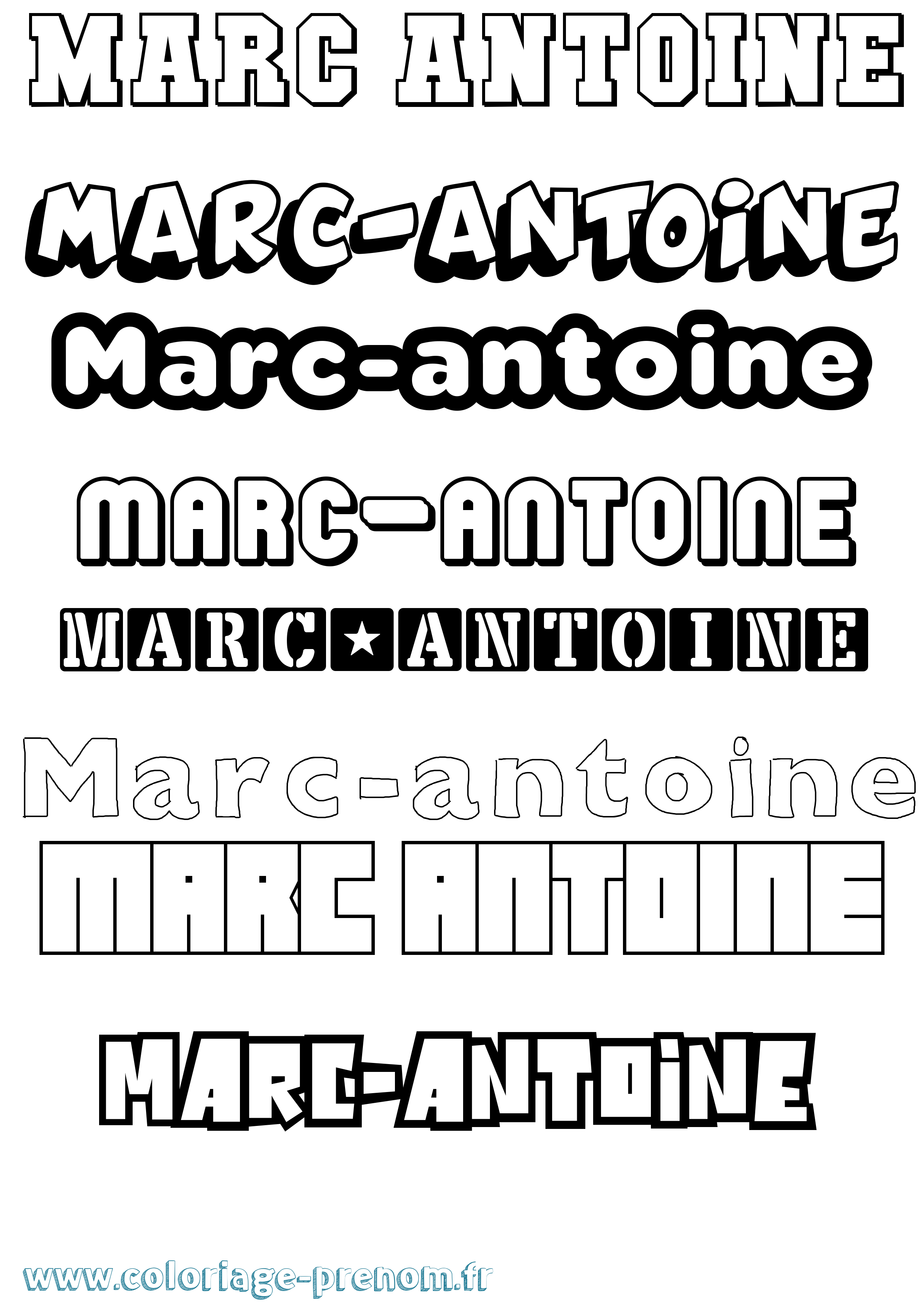 Coloriage Marc-Antoine Coloriage prénom Marc-Antoine
