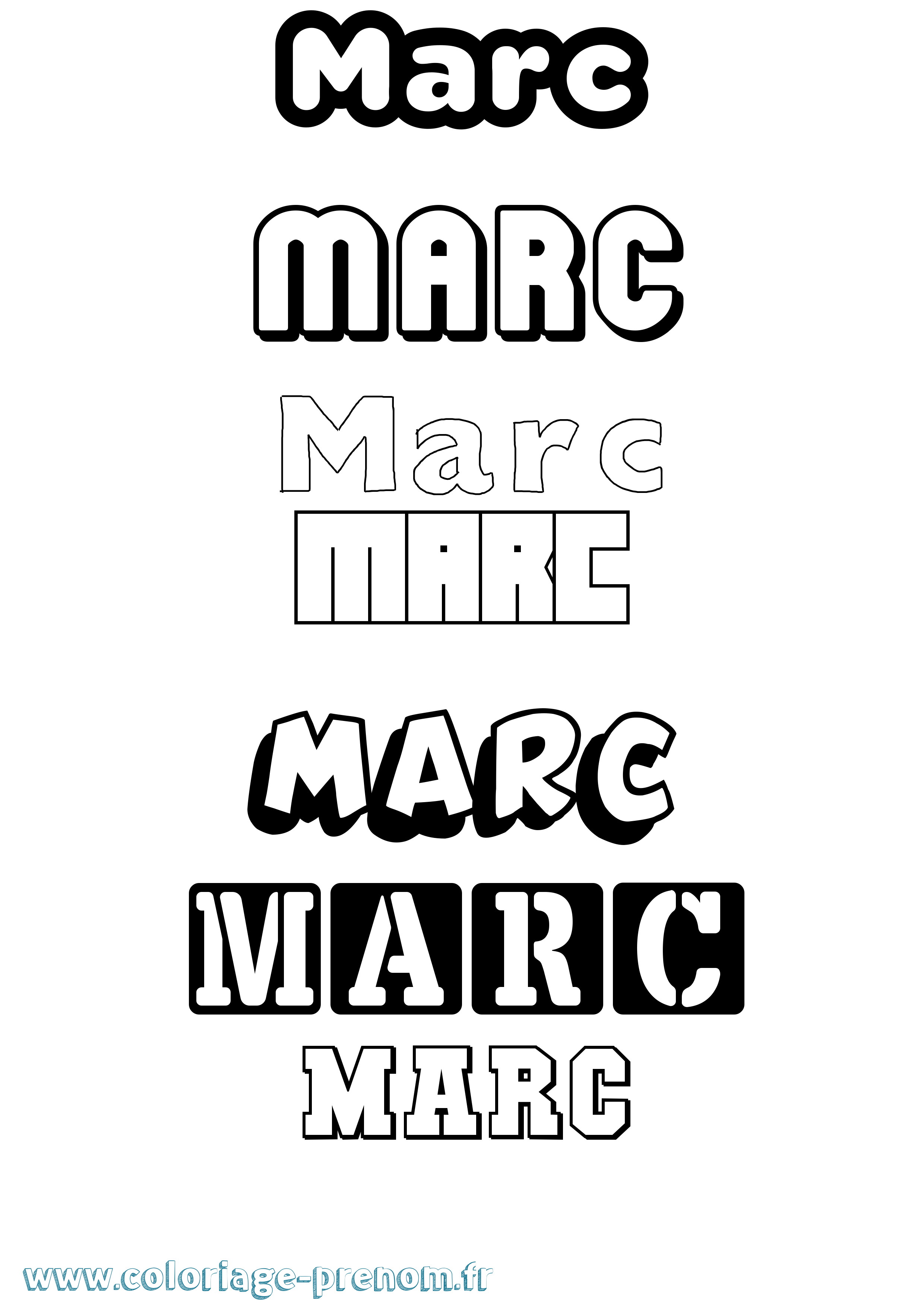 Coloriage prénom Marc Simple