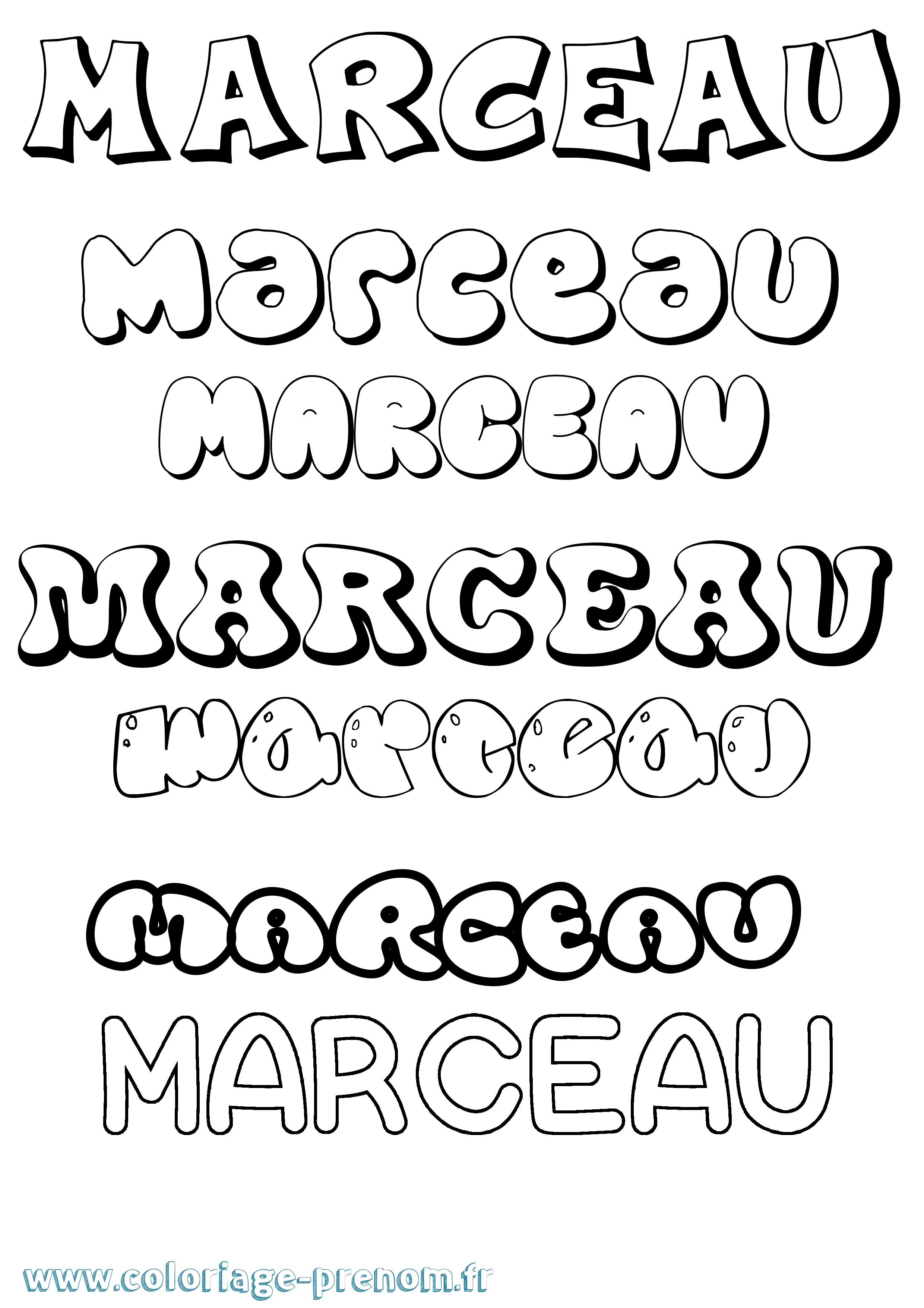 Coloriage prénom Marceau