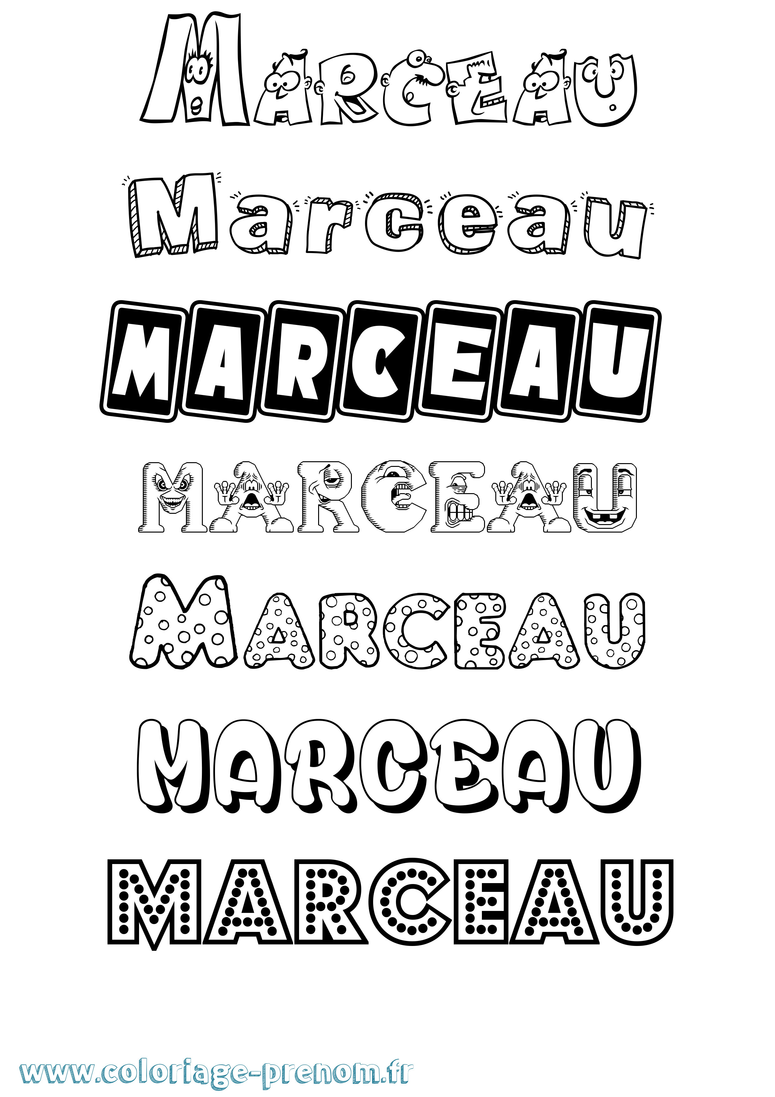 Coloriage prénom Marceau