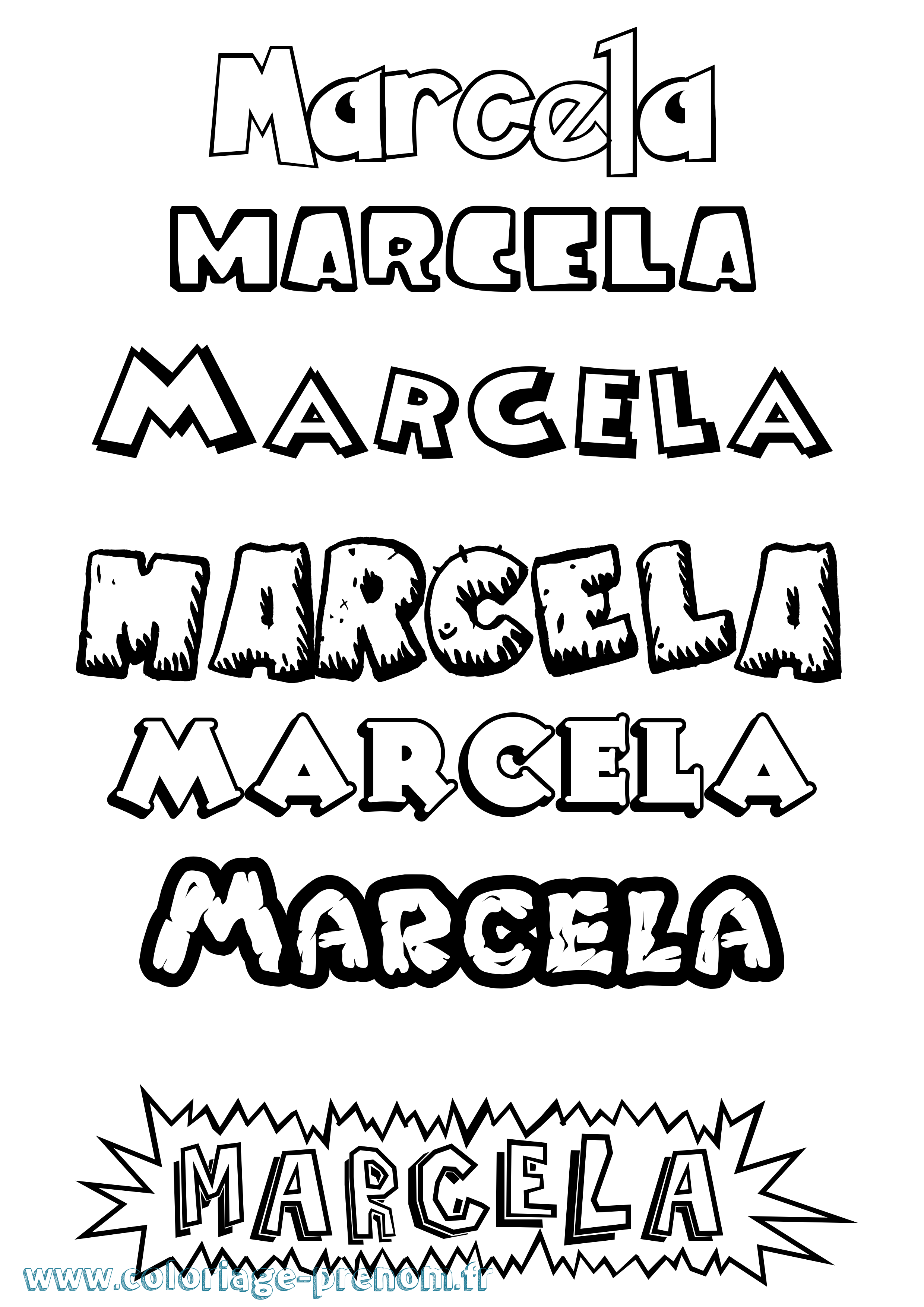 Coloriage prénom Marcela Dessin Animé