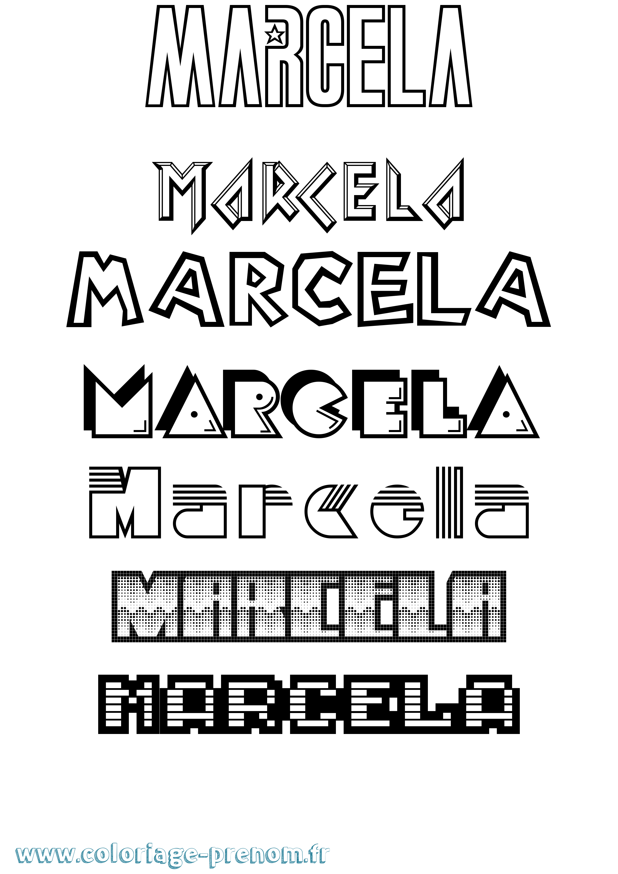 Coloriage prénom Marcela Jeux Vidéos