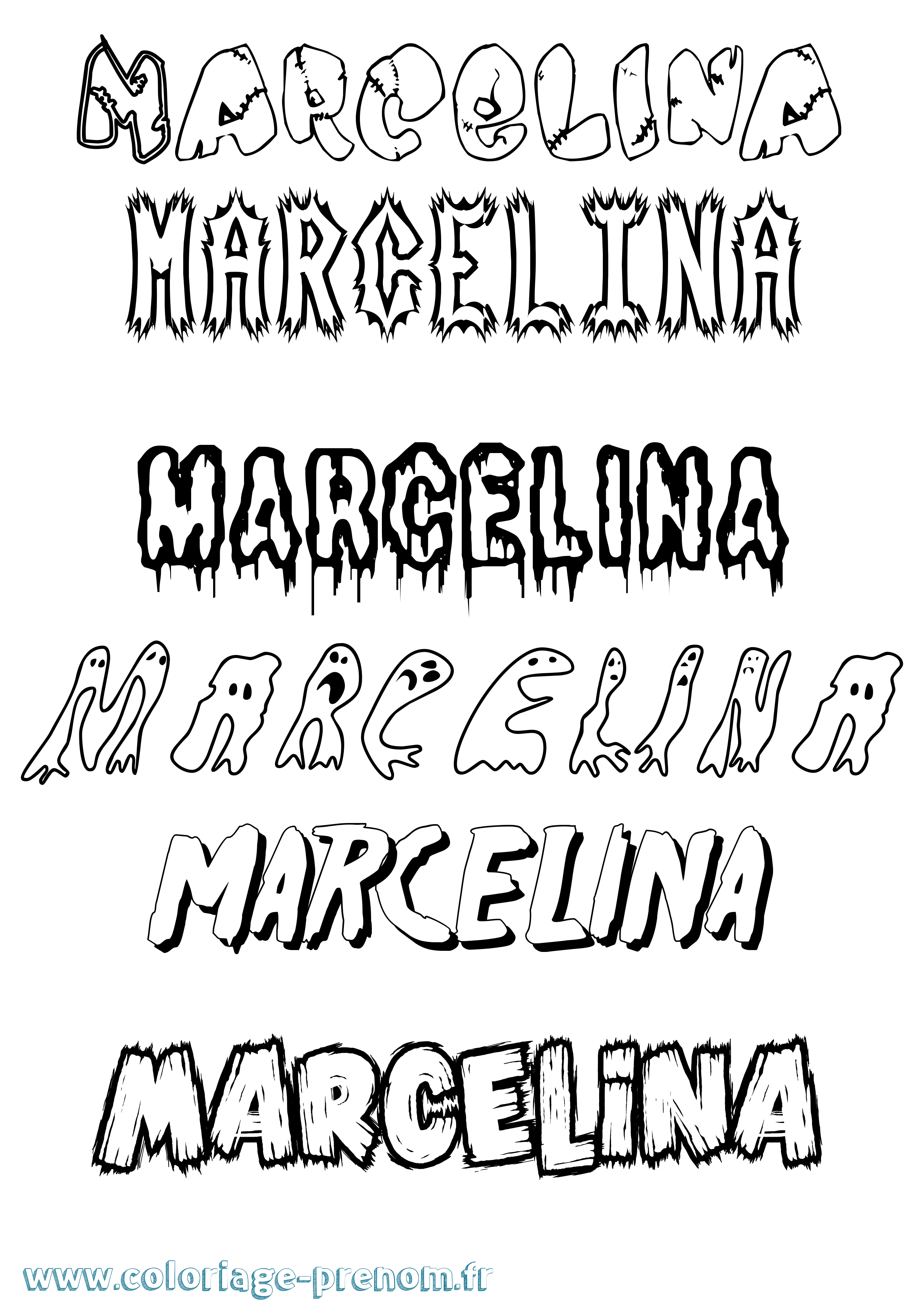 Coloriage prénom Marcelina Frisson