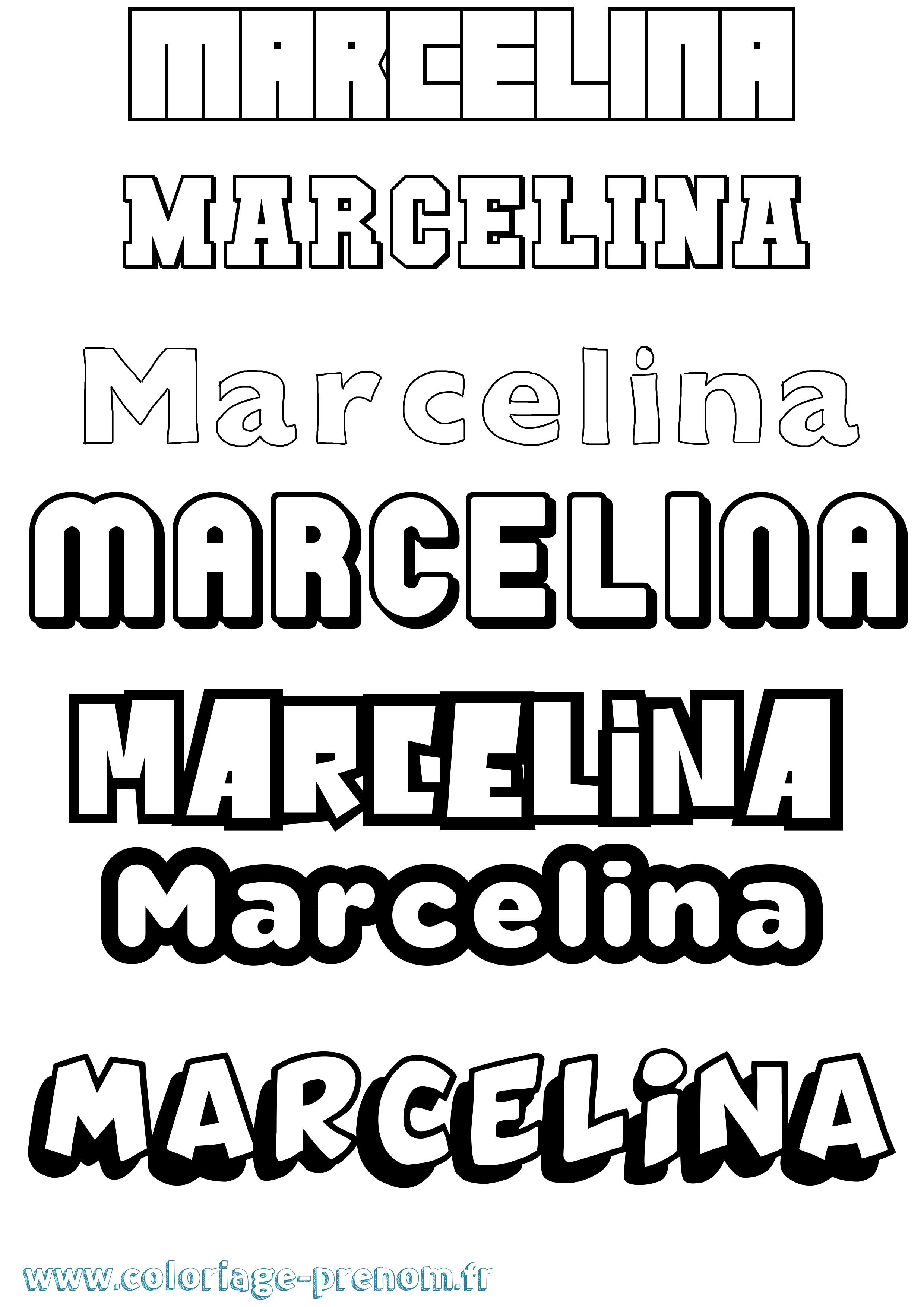 Coloriage prénom Marcelina Simple