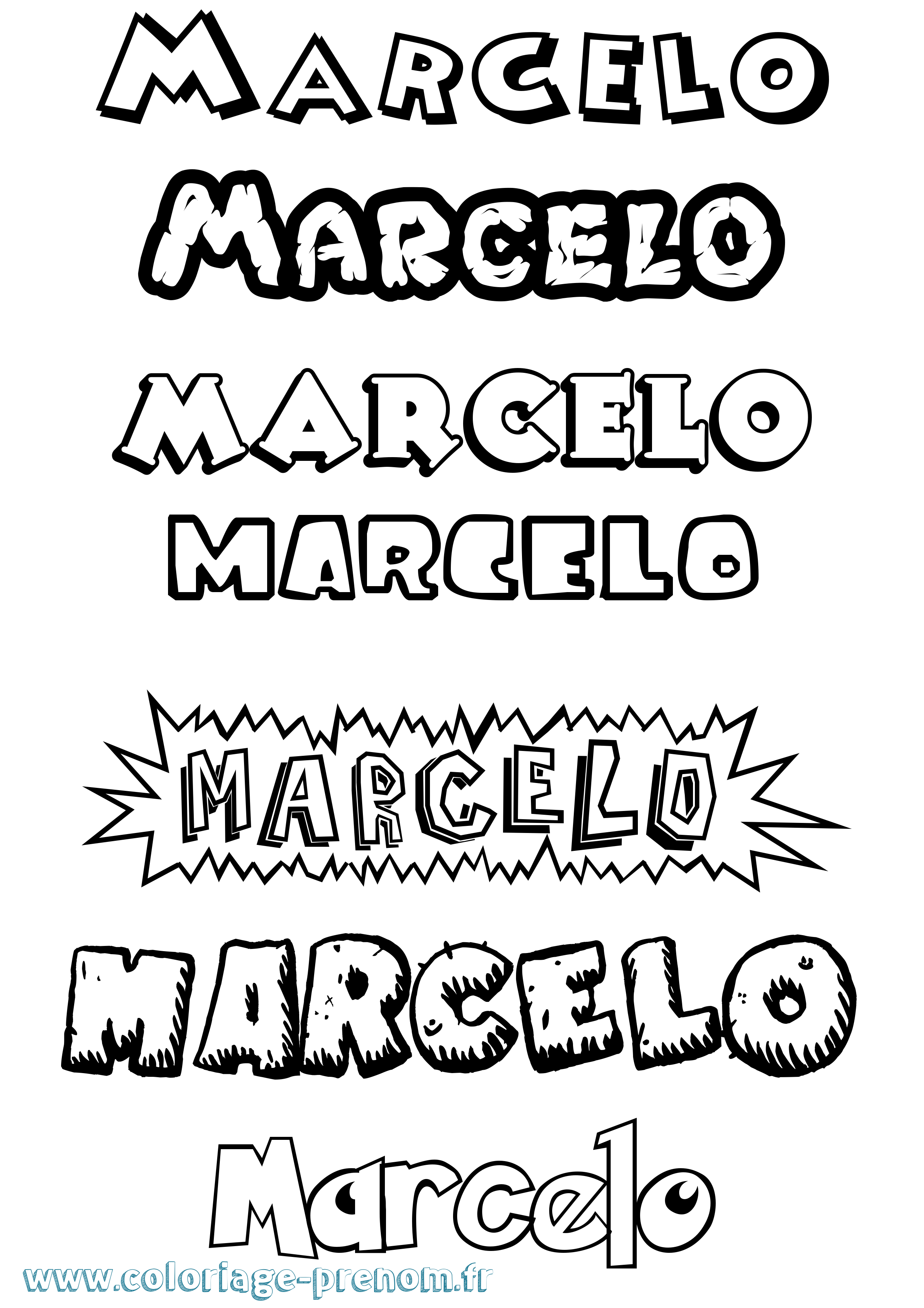 Coloriage prénom Marcelo Dessin Animé