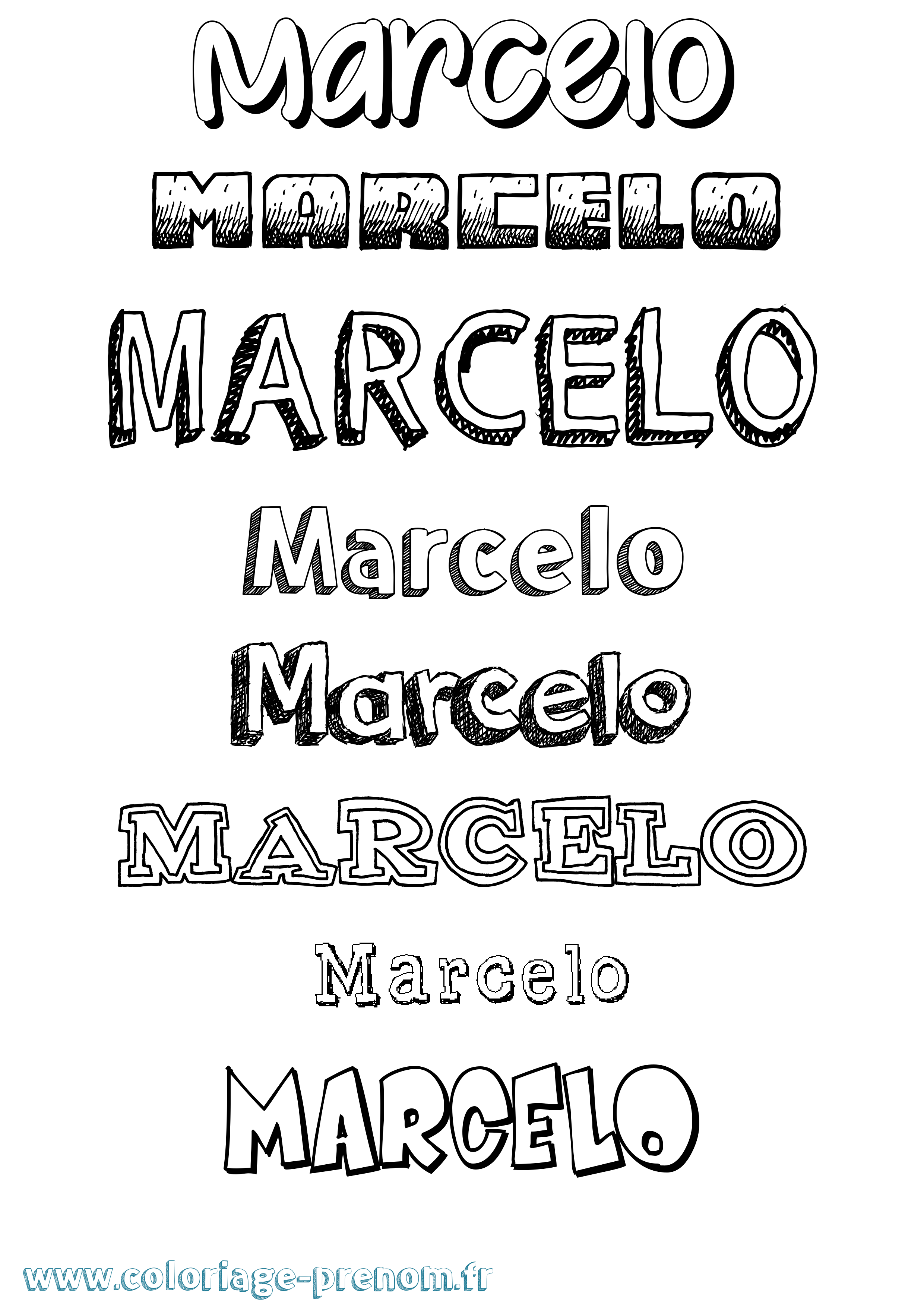 Coloriage prénom Marcelo Dessiné