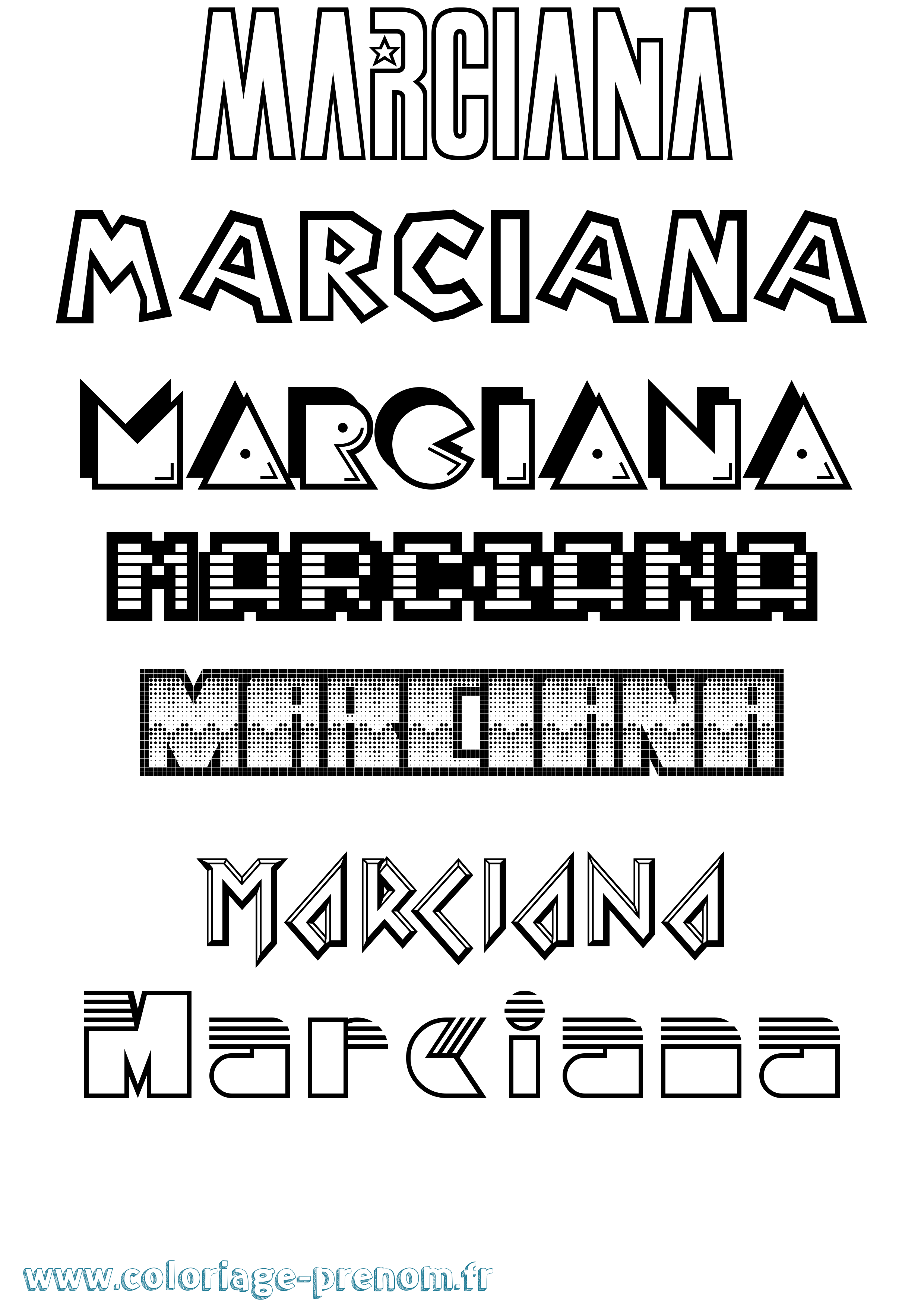 Coloriage prénom Marciana Jeux Vidéos