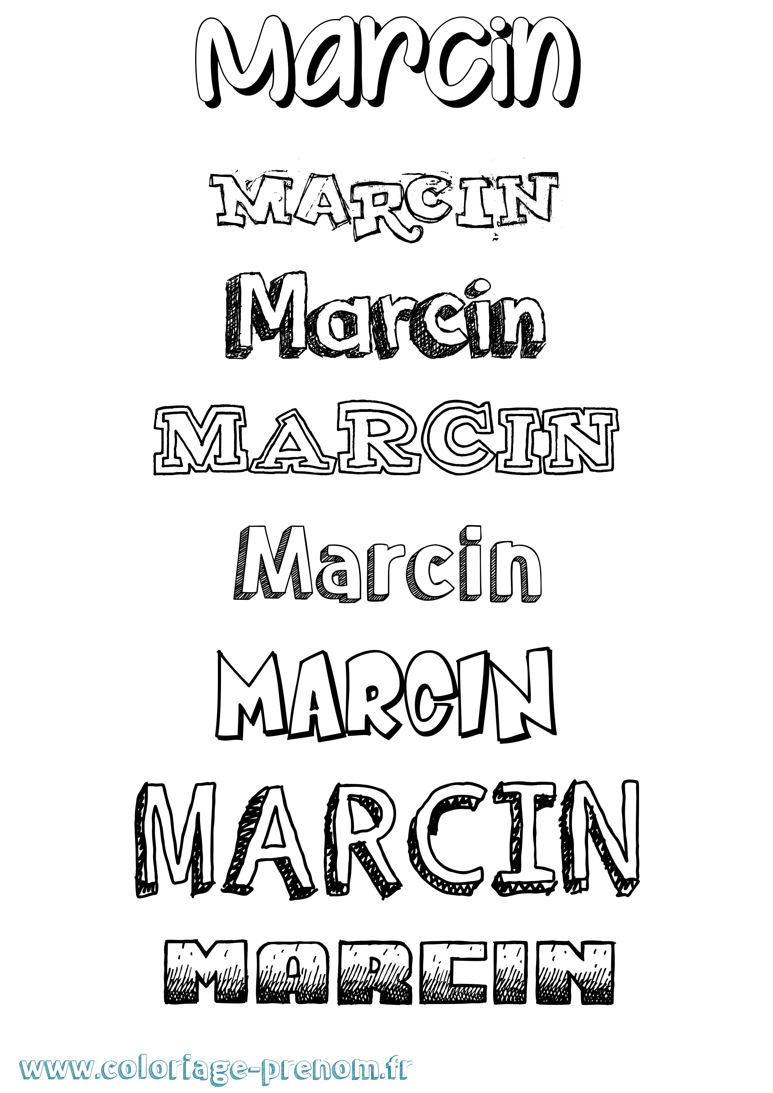Coloriage prénom Marcin Dessiné