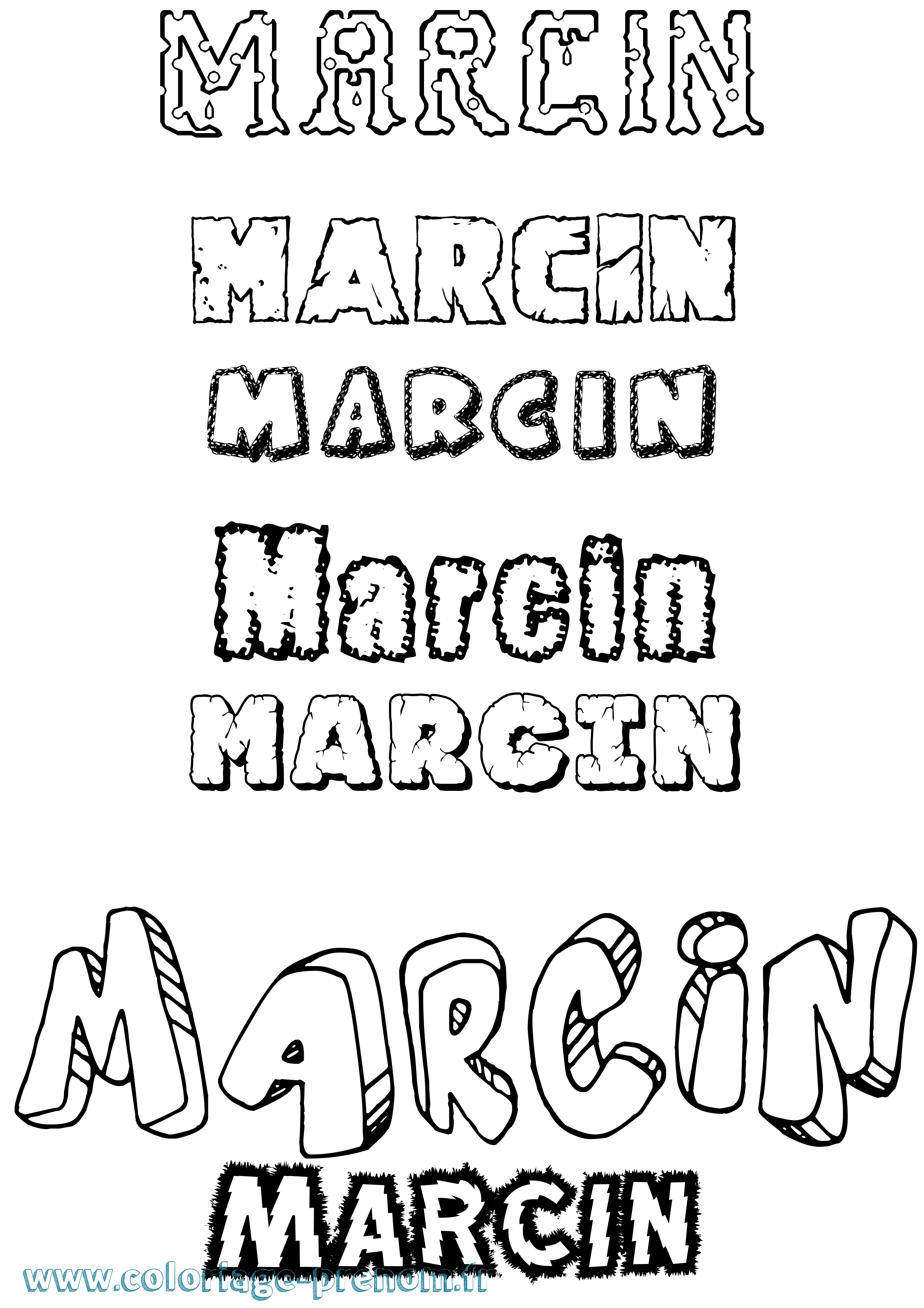Coloriage prénom Marcin Destructuré