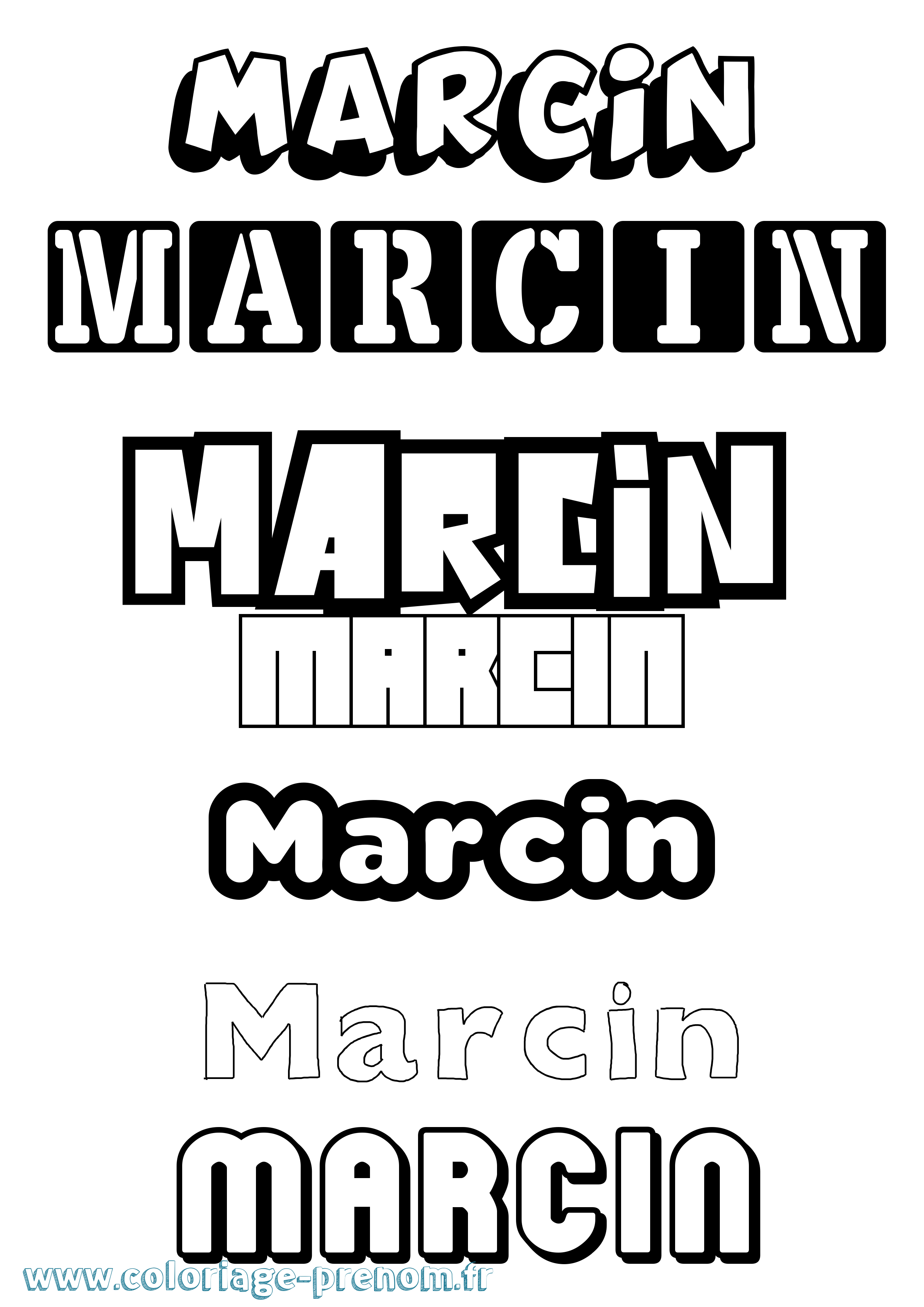 Coloriage prénom Marcin Simple