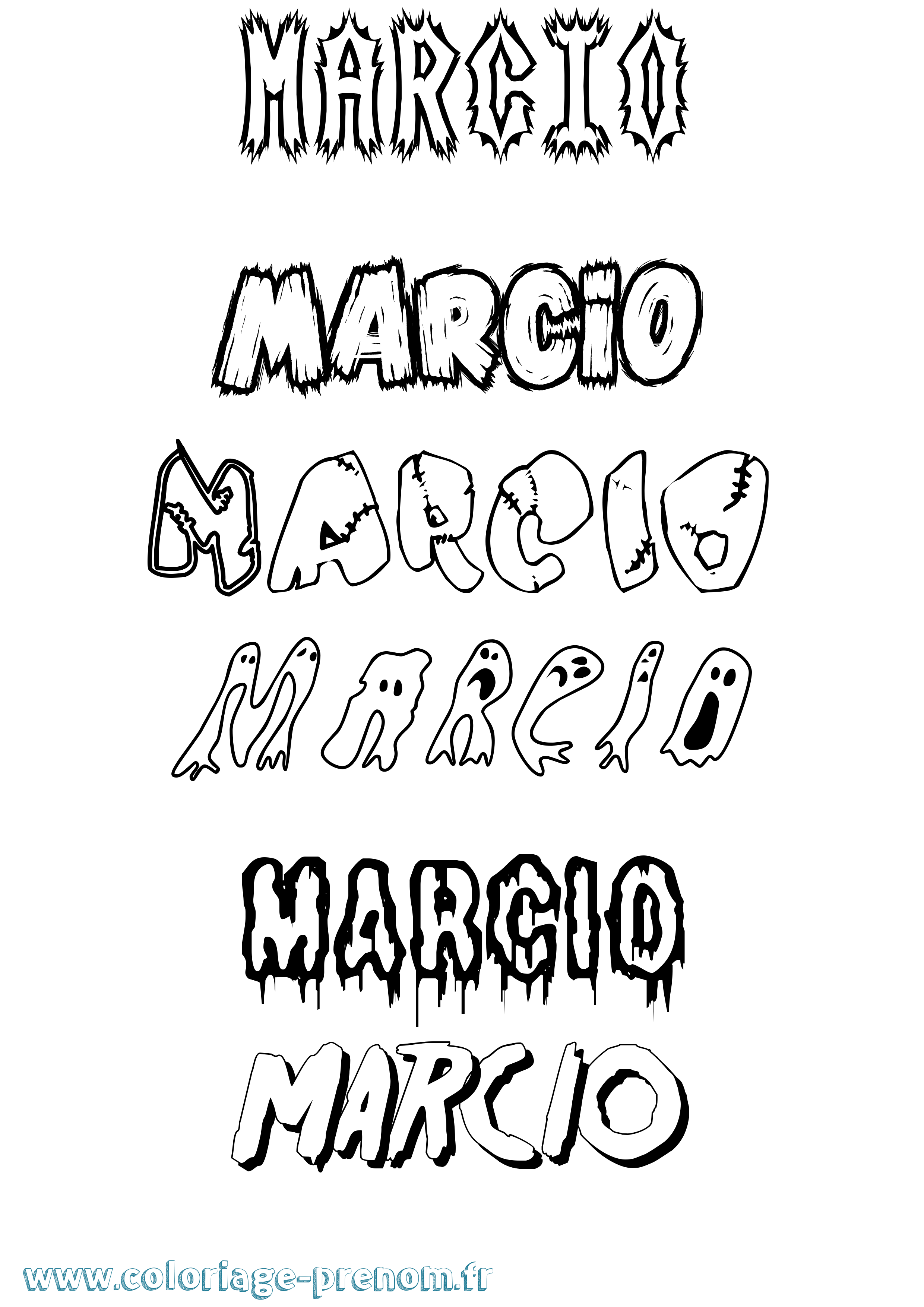 Coloriage prénom Marcio Frisson