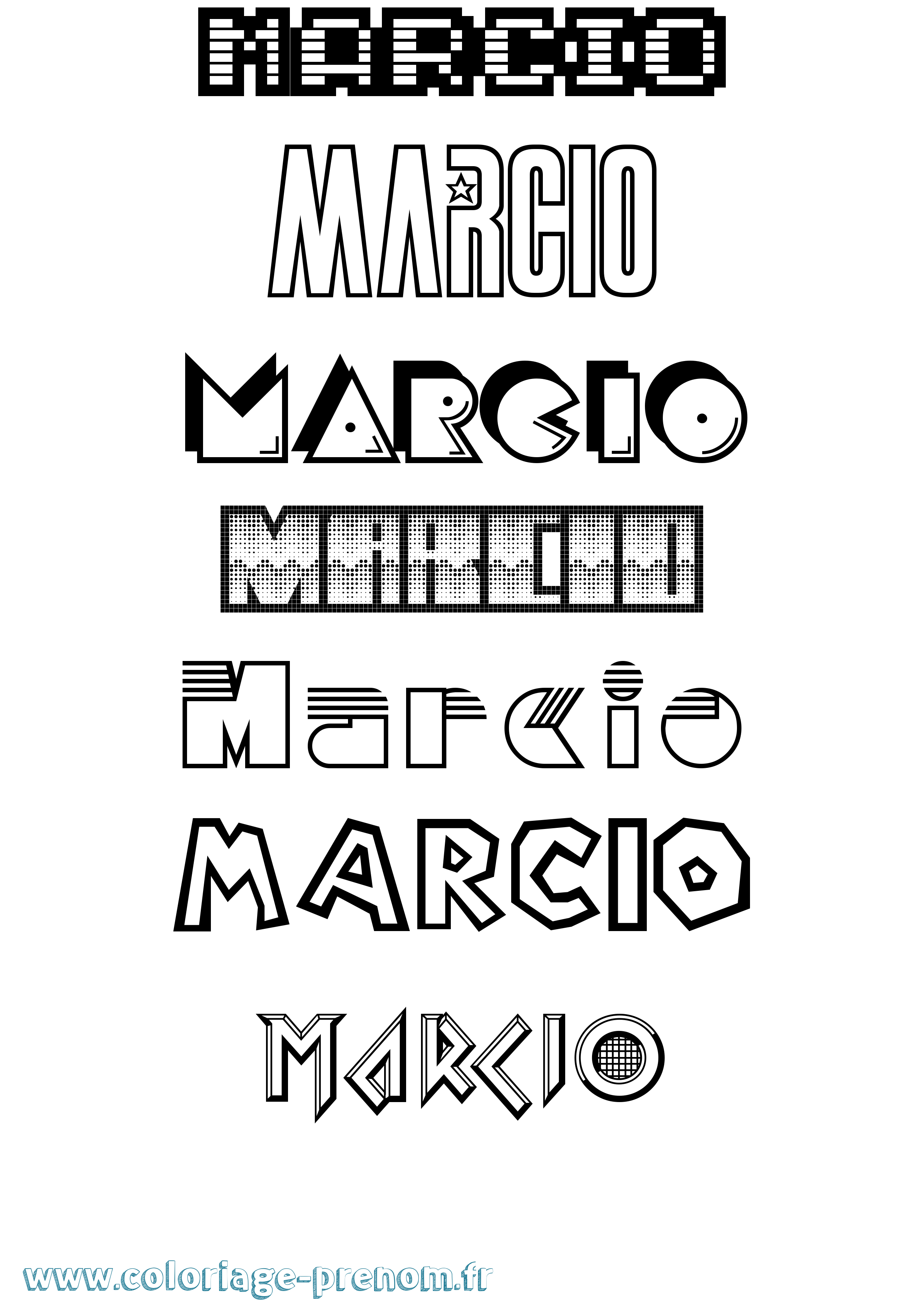 Coloriage prénom Marcio Jeux Vidéos