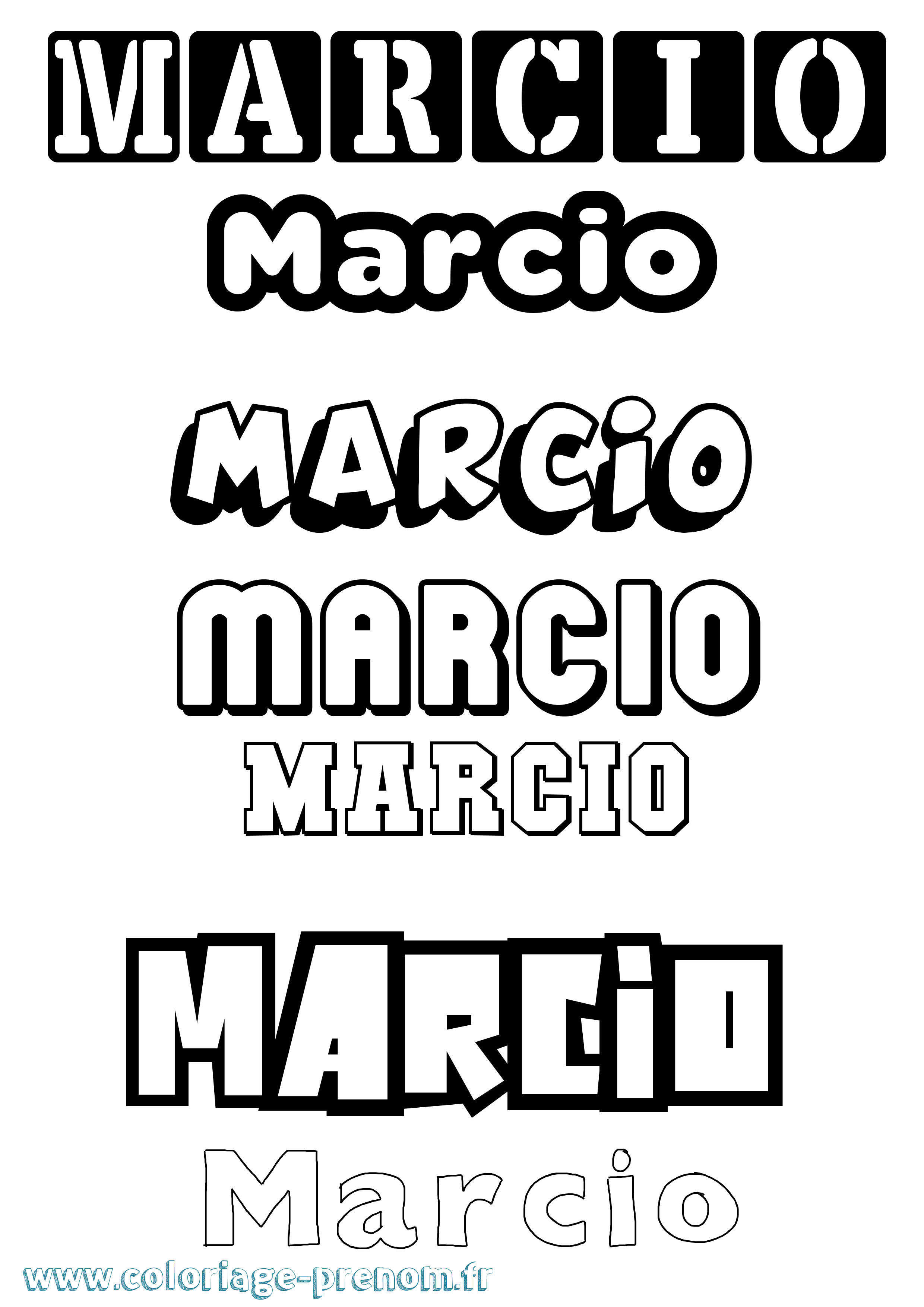 Coloriage prénom Marcio Simple