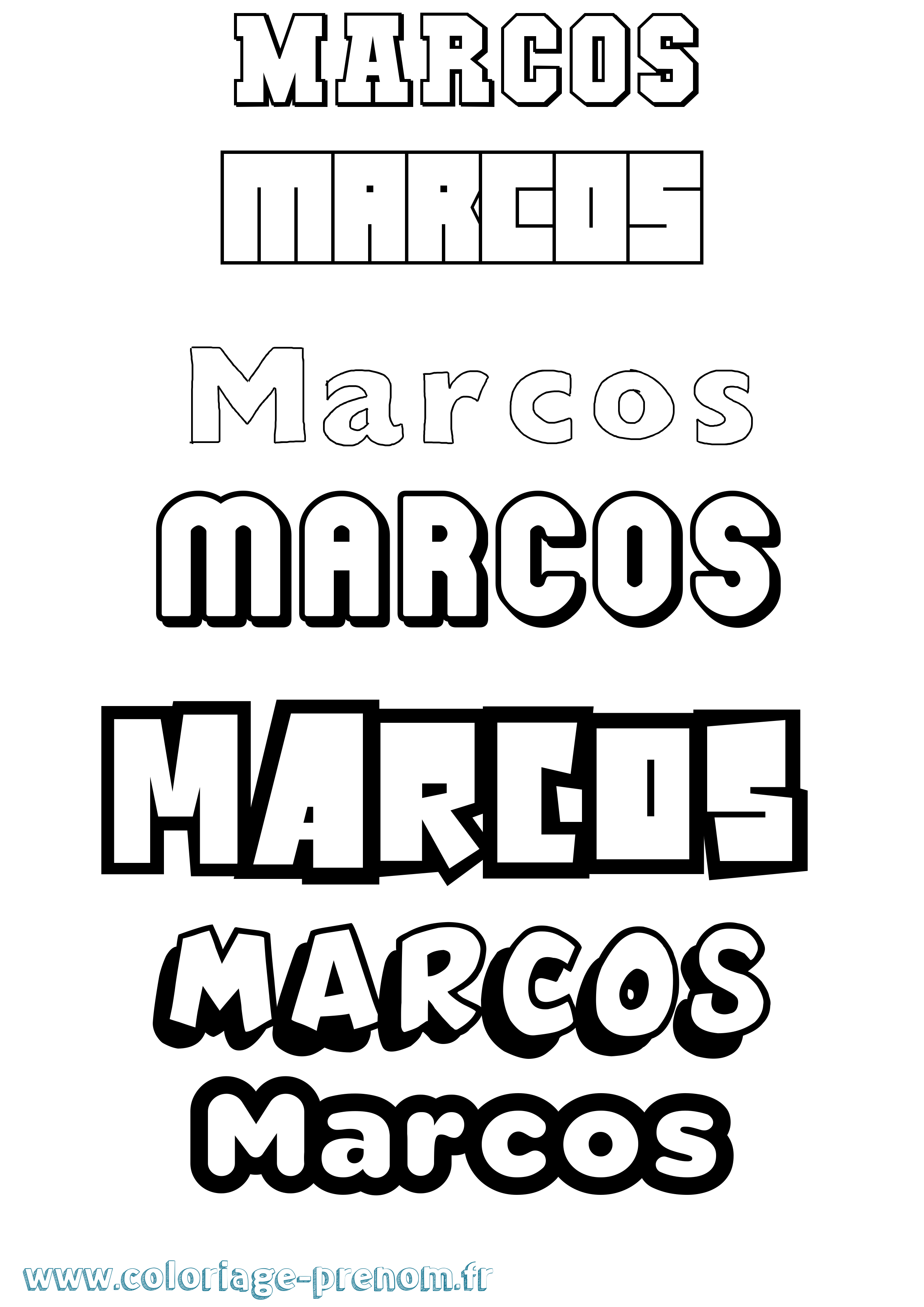 Coloriage prénom Marcos Simple