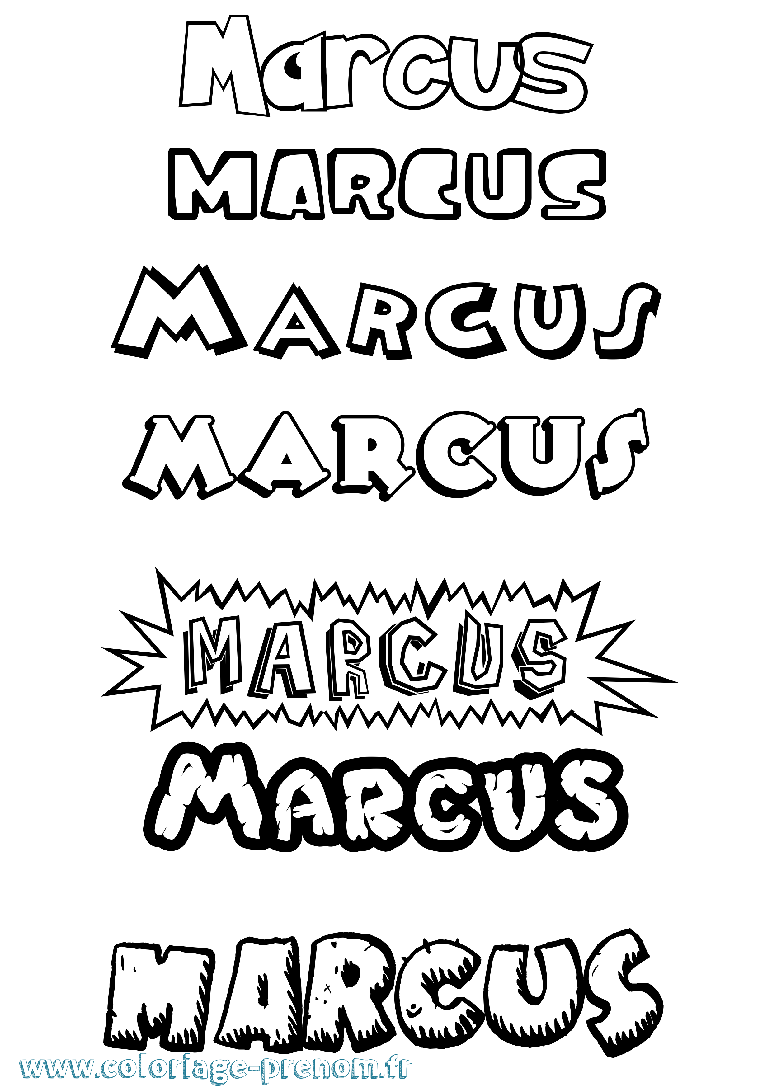 Coloriage prénom Marcus Dessin Animé