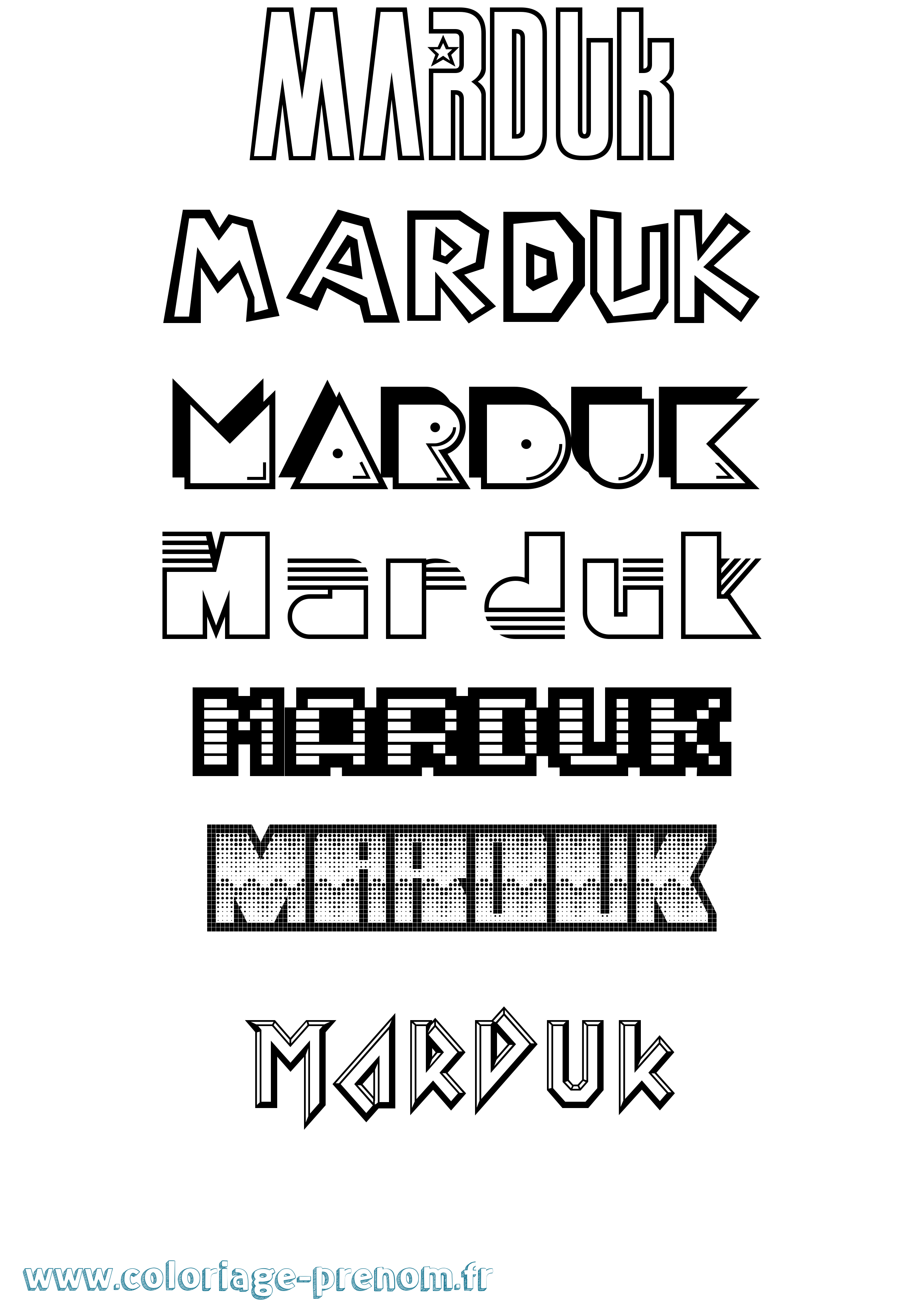 Coloriage prénom Marduk Jeux Vidéos