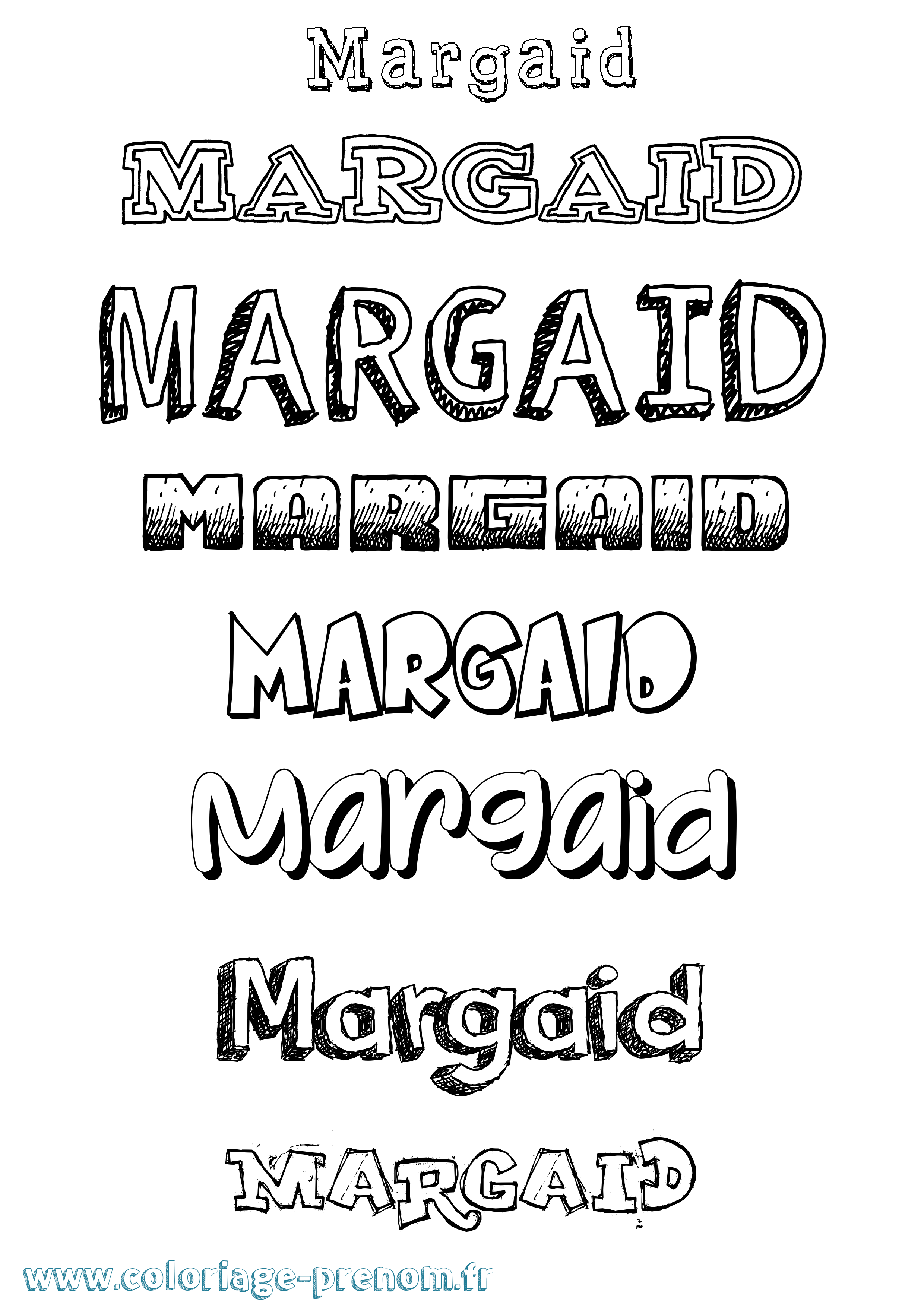 Coloriage prénom Margaid Dessiné