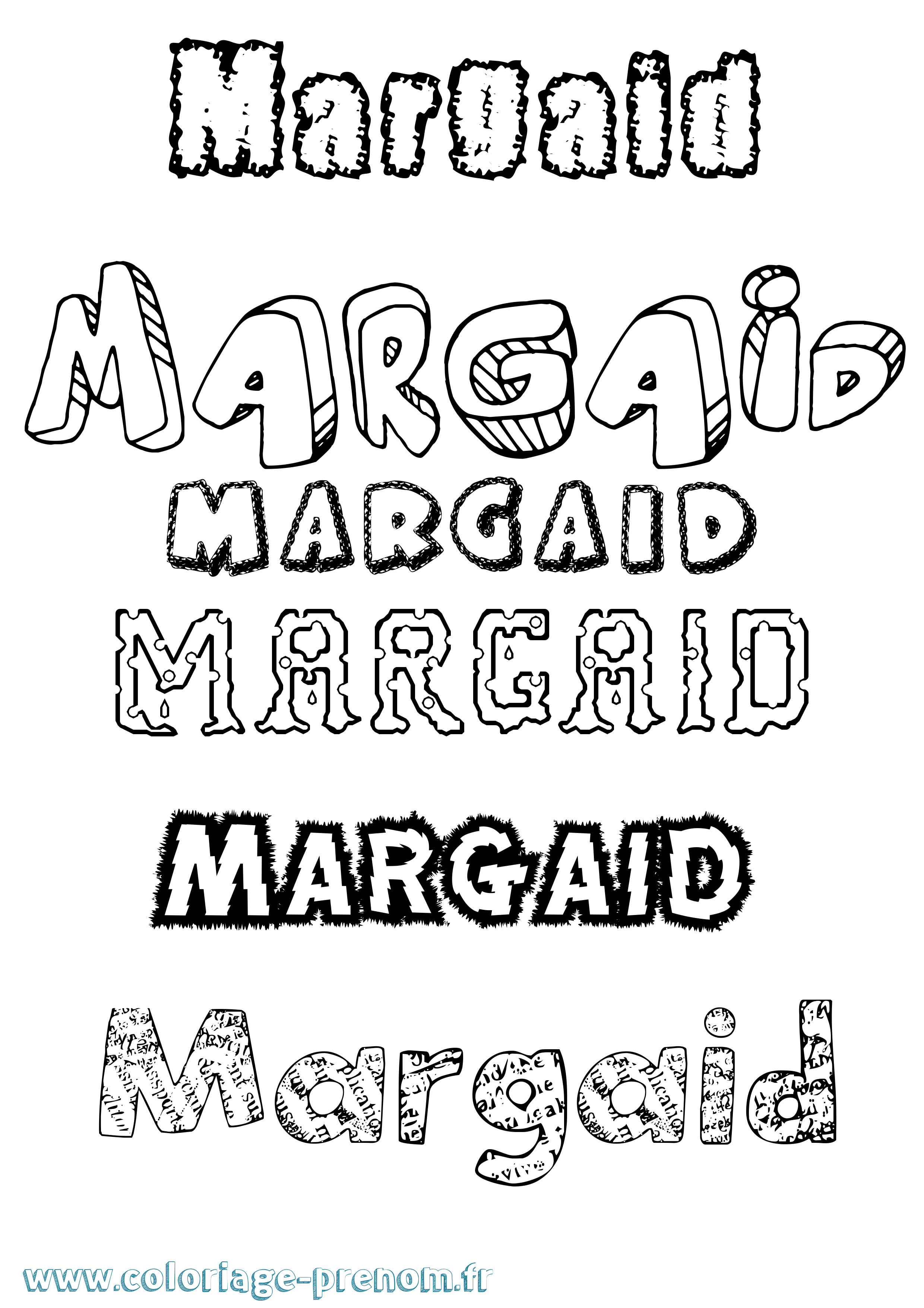 Coloriage prénom Margaid Destructuré