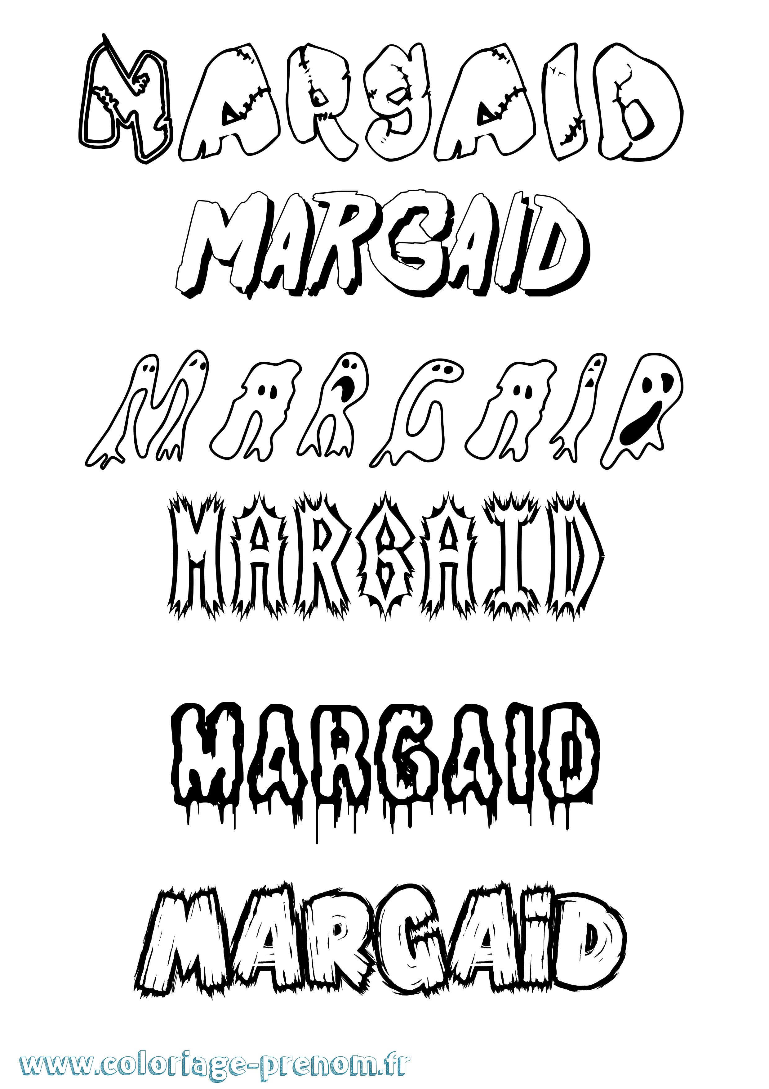 Coloriage prénom Margaid Frisson