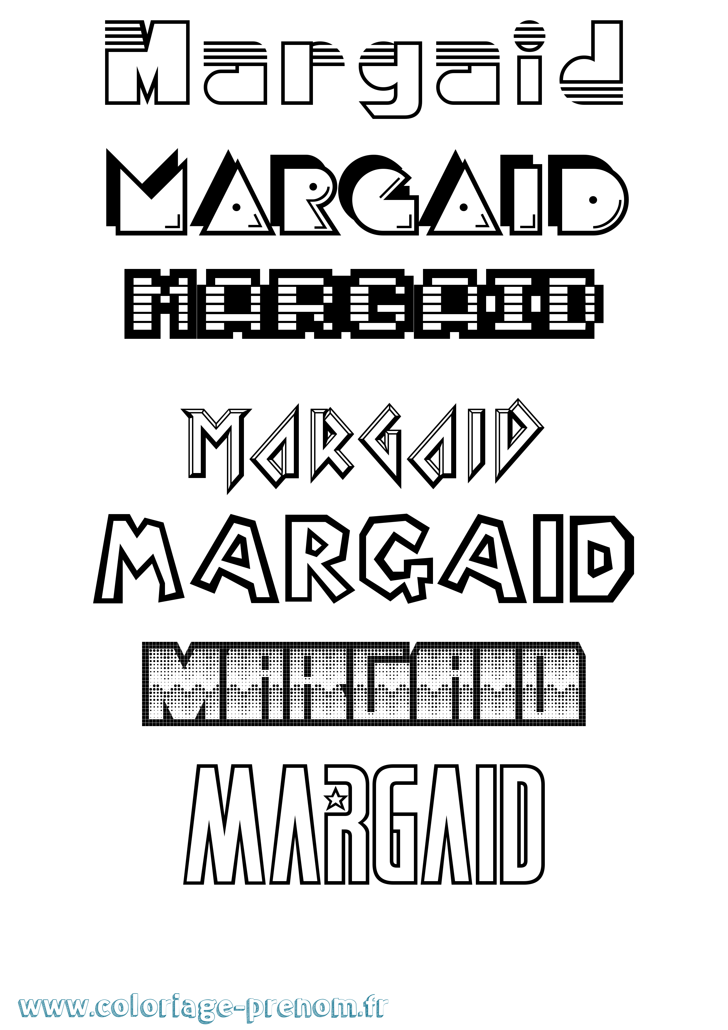 Coloriage prénom Margaid Jeux Vidéos