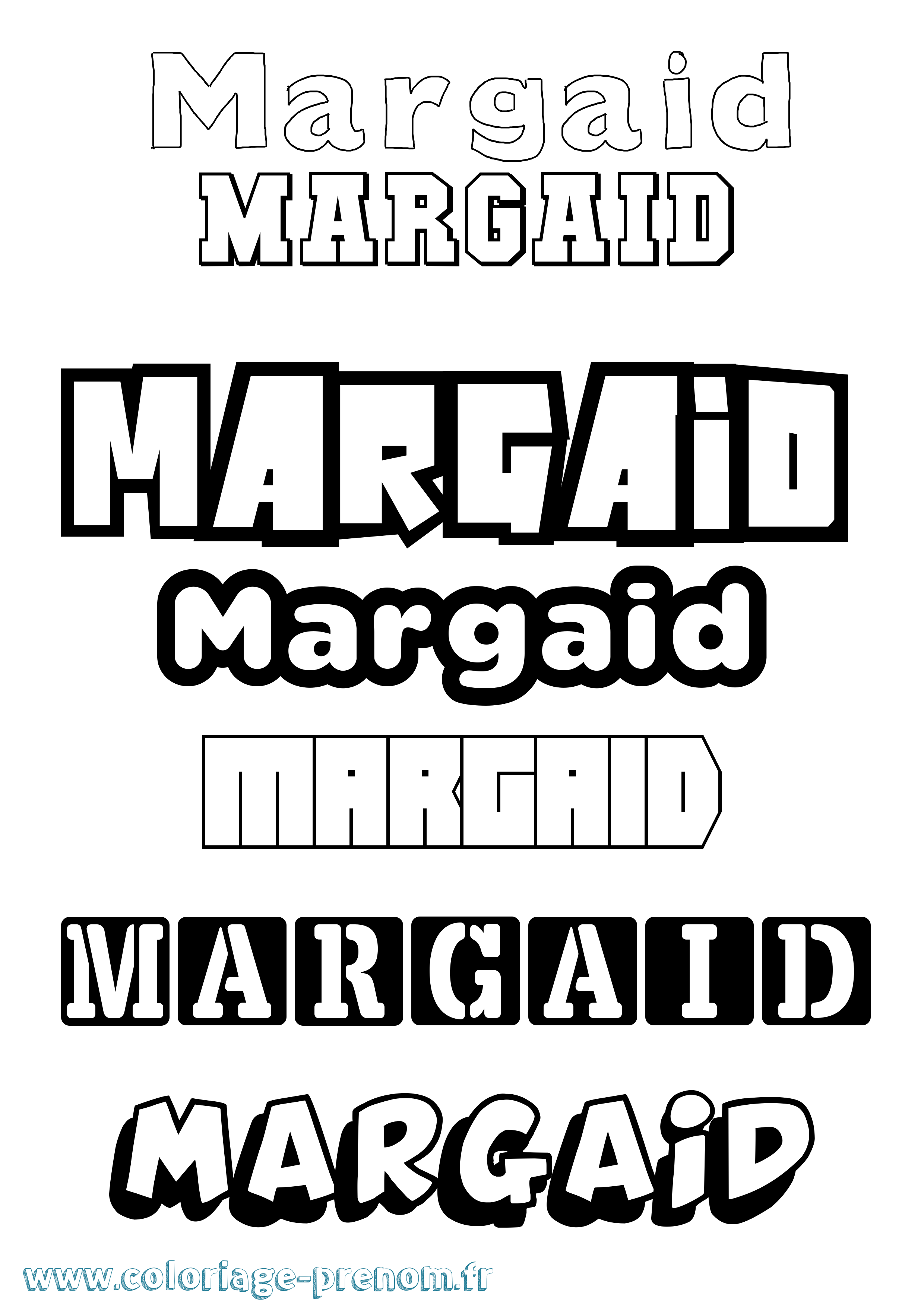 Coloriage prénom Margaid Simple