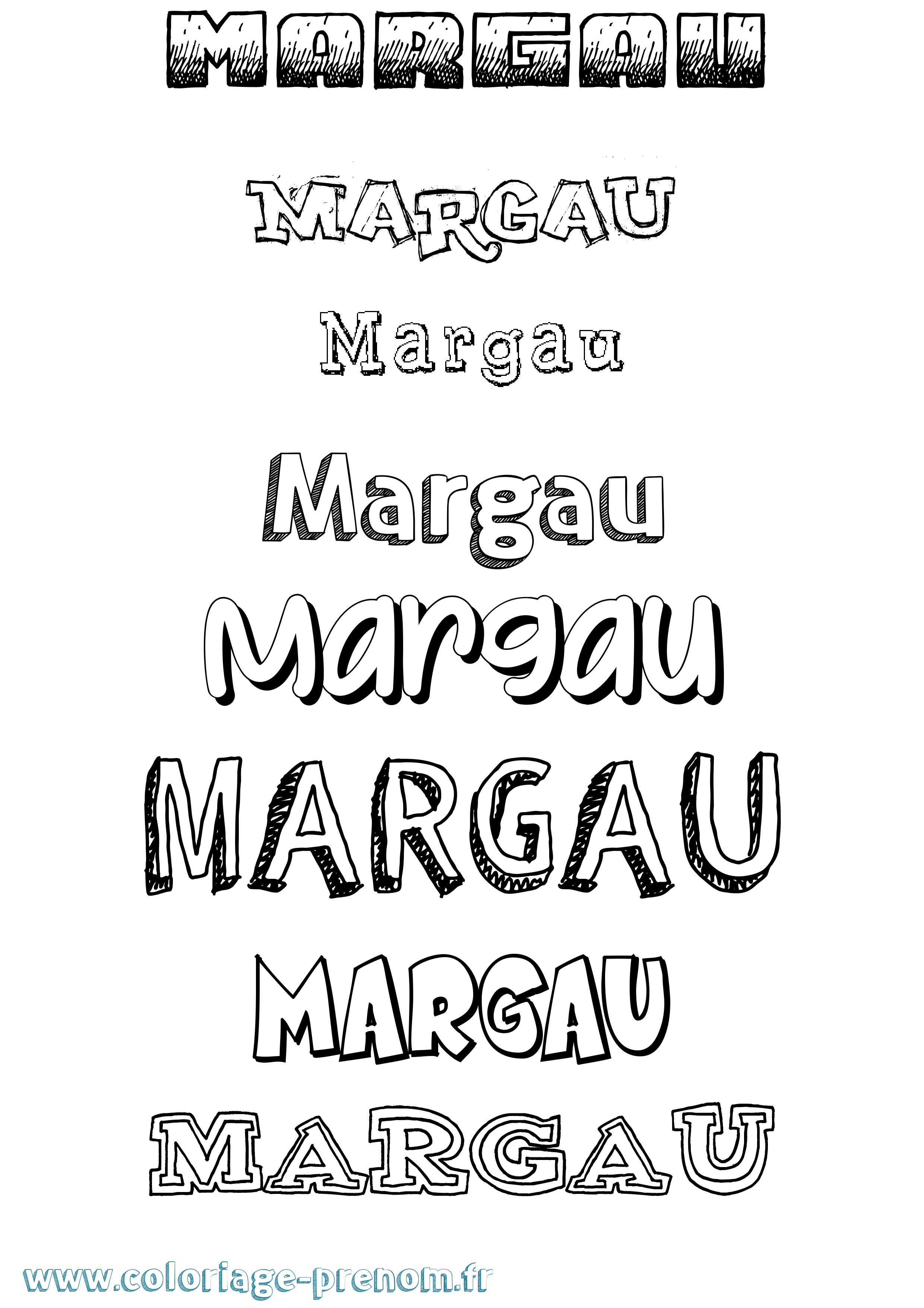 Coloriage prénom Margau Dessiné