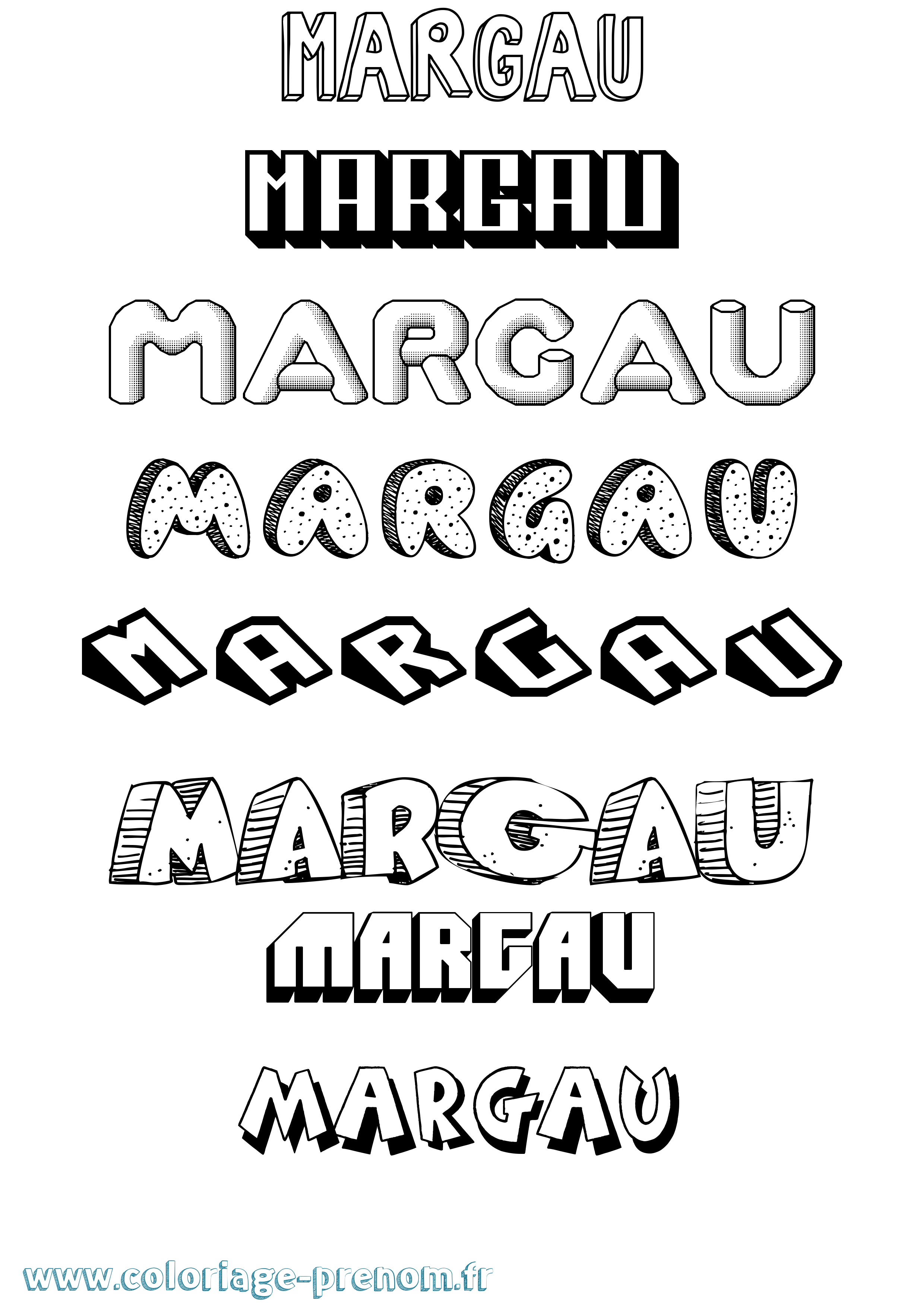 Coloriage prénom Margau Effet 3D