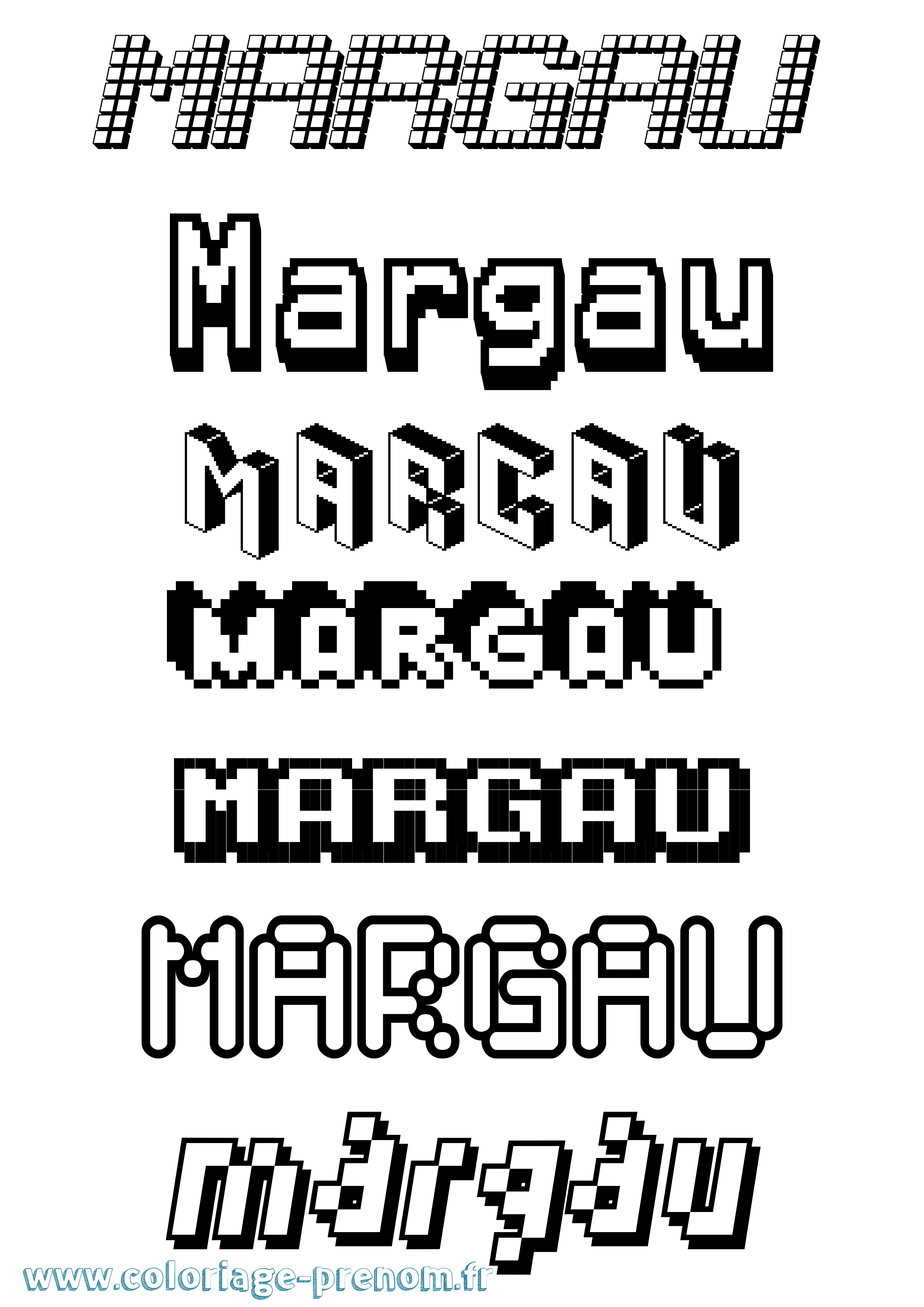 Coloriage prénom Margau Pixel
