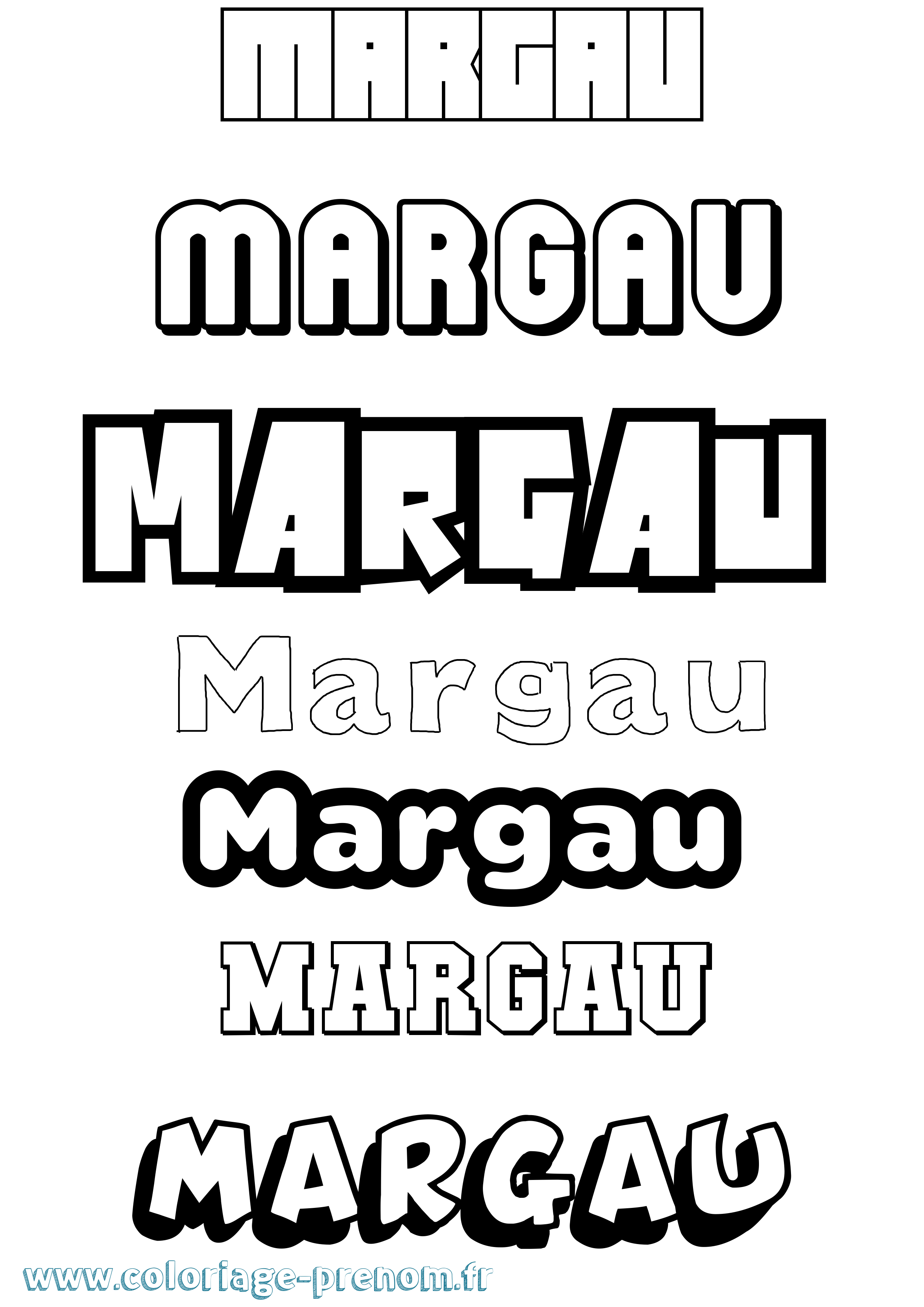 Coloriage prénom Margau Simple