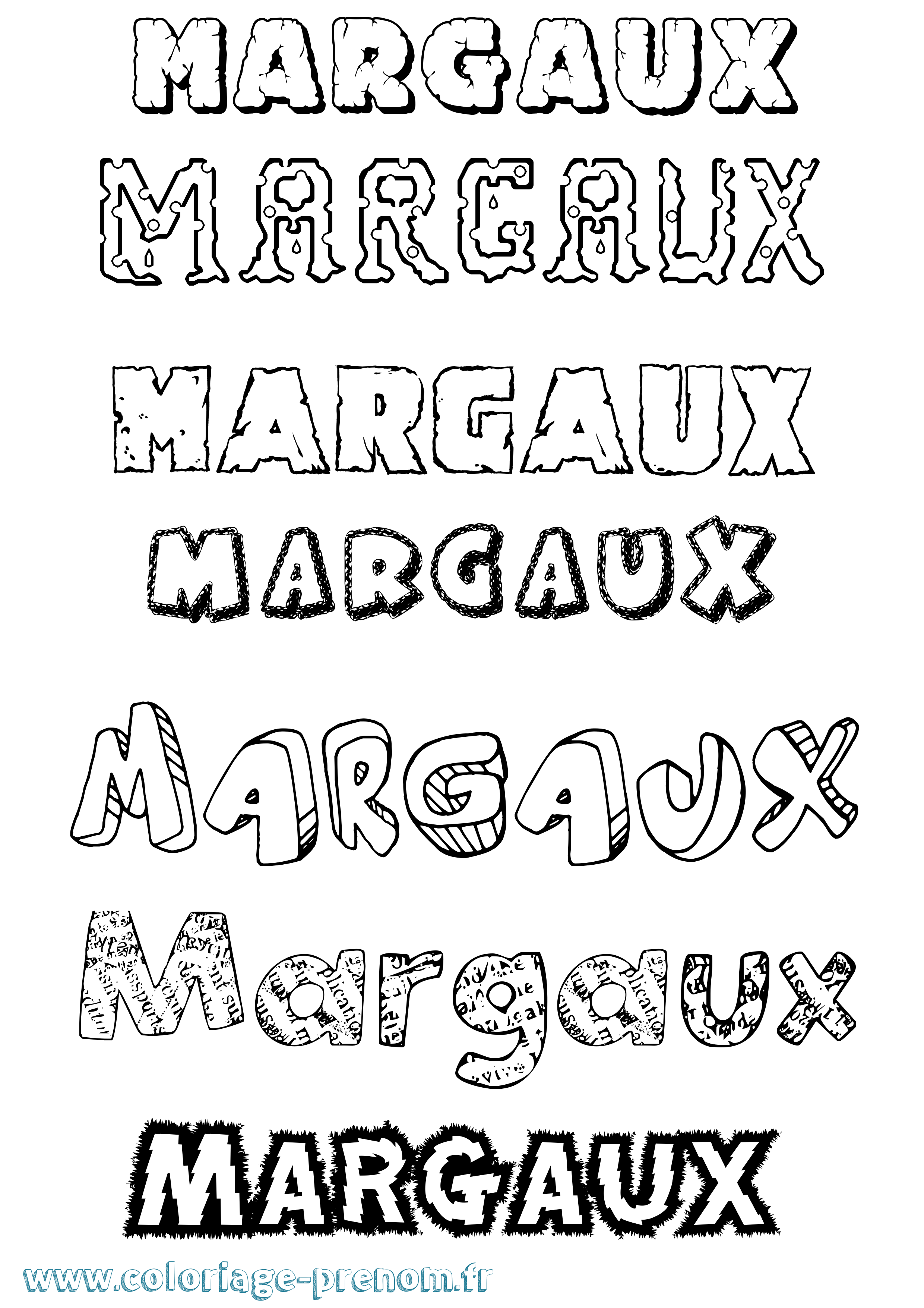 Coloriage prénom Margaux Destructuré