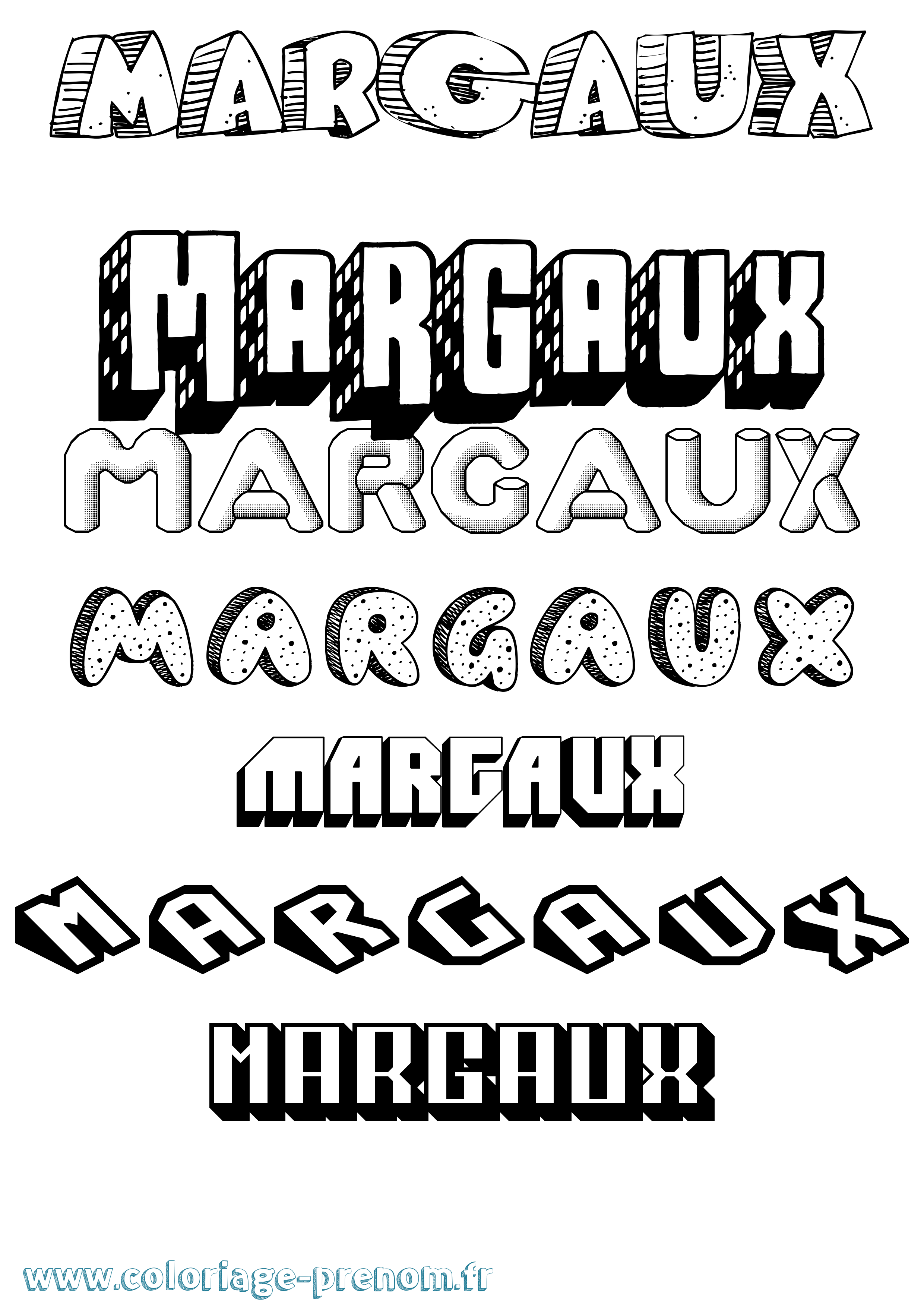 Coloriage prénom Margaux Effet 3D