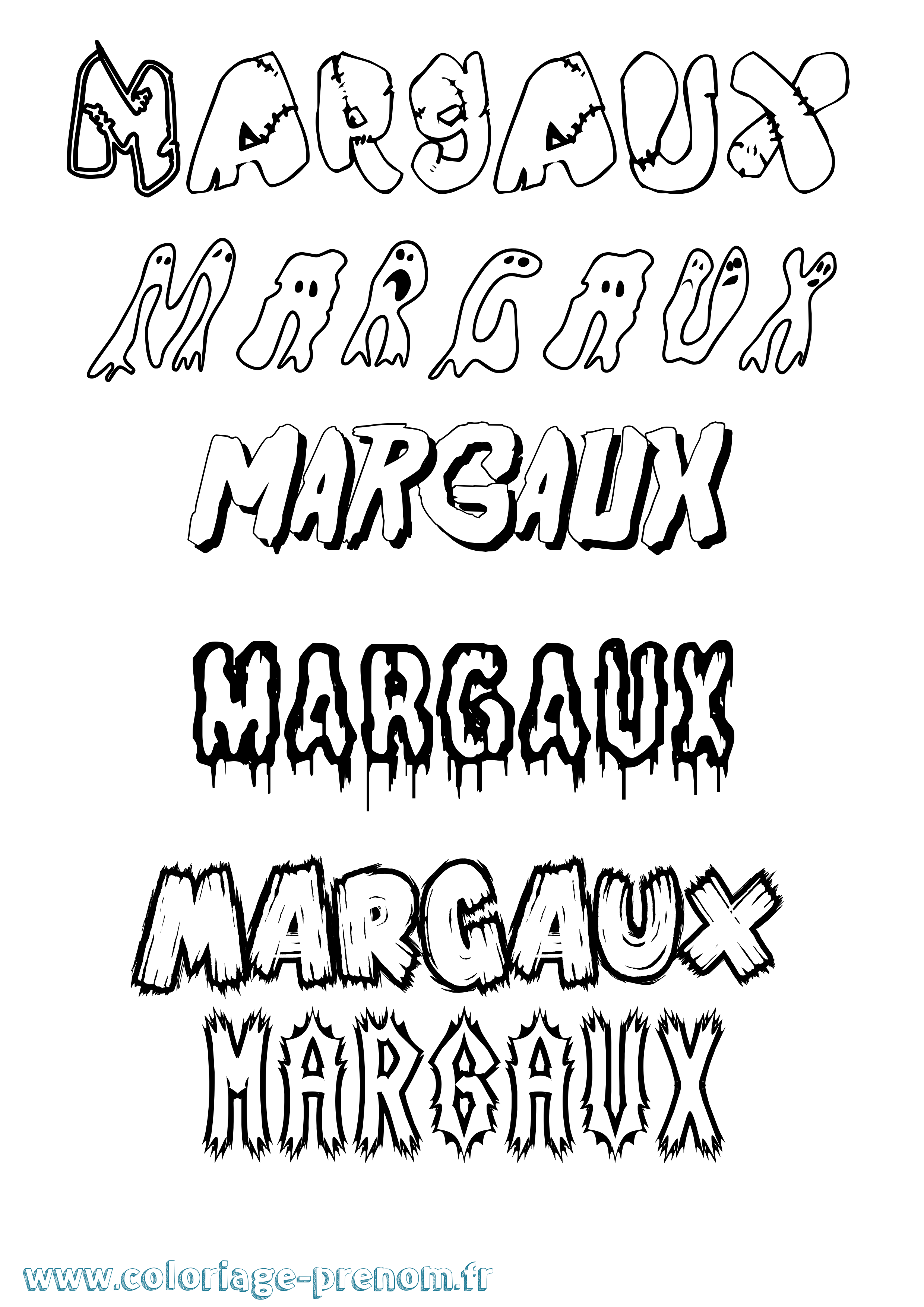 Coloriage prénom Margaux Frisson