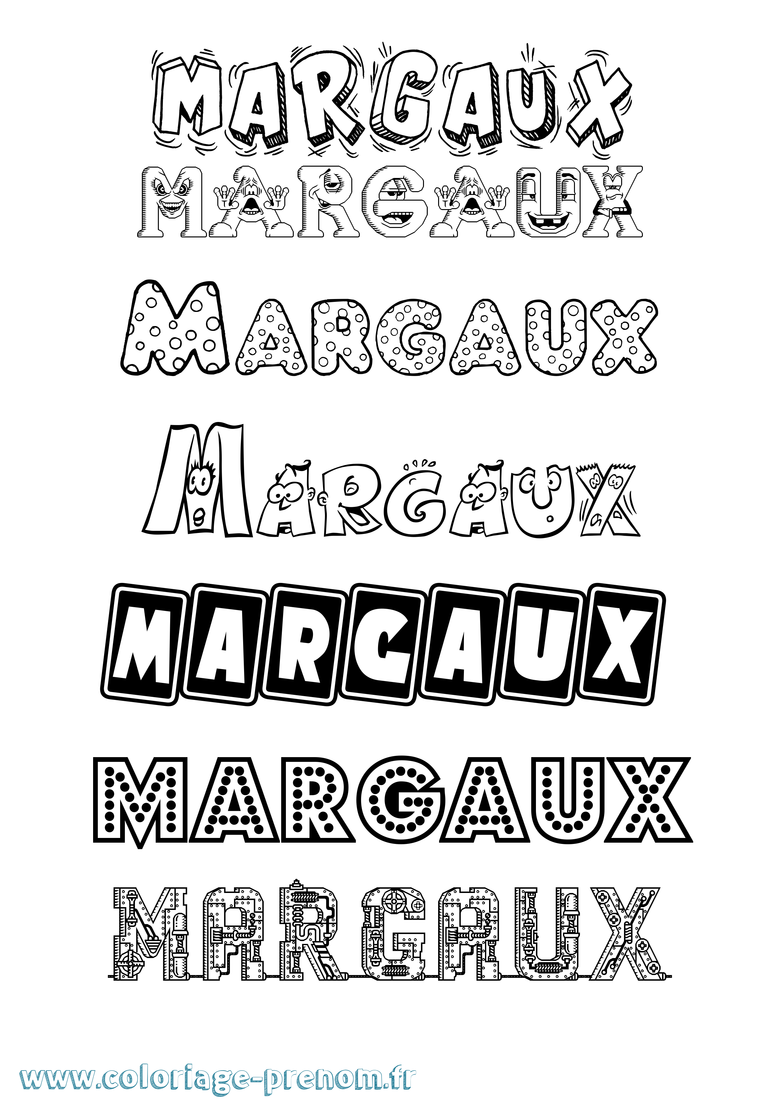 Coloriage prénom Margaux Fun