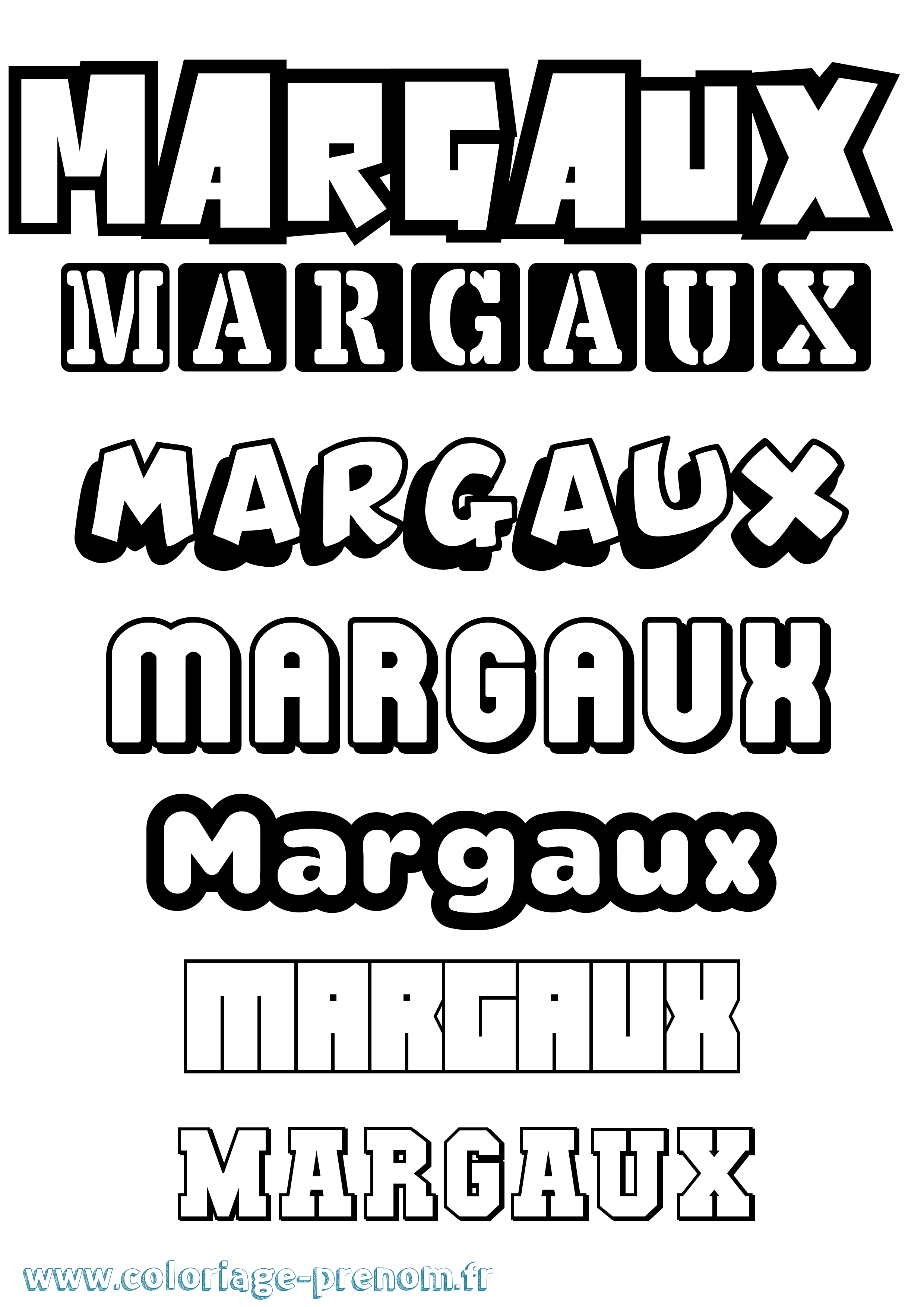 Coloriage prénom Margaux Simple